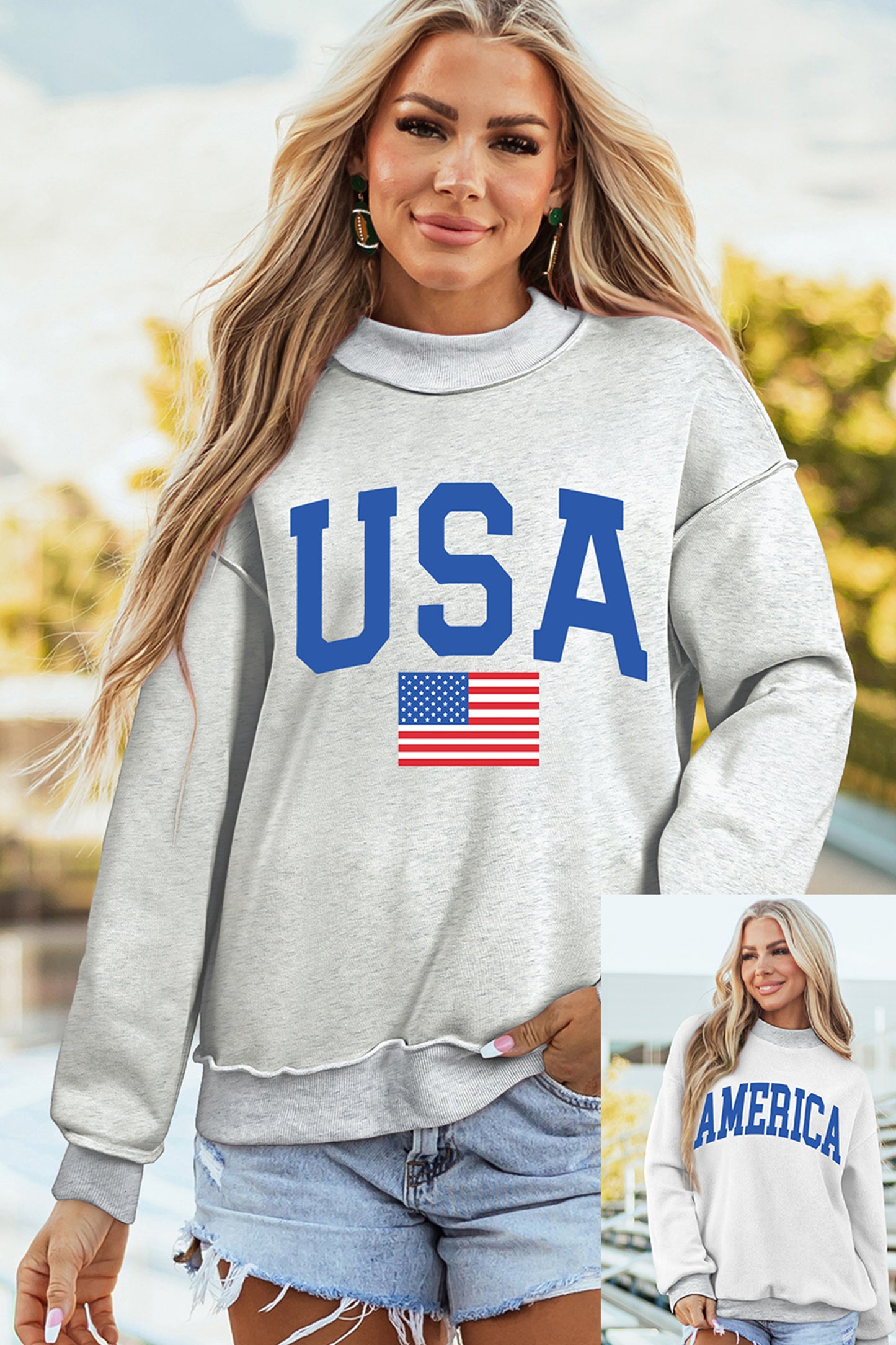Patriotic Reversible Graphic Sweatshirt