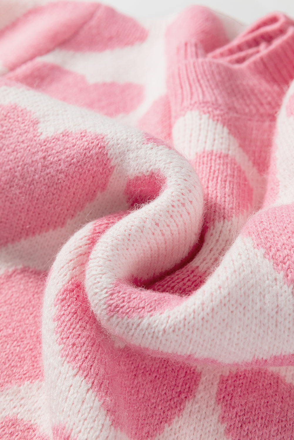 Strawberry Pink Heart Print Sweater