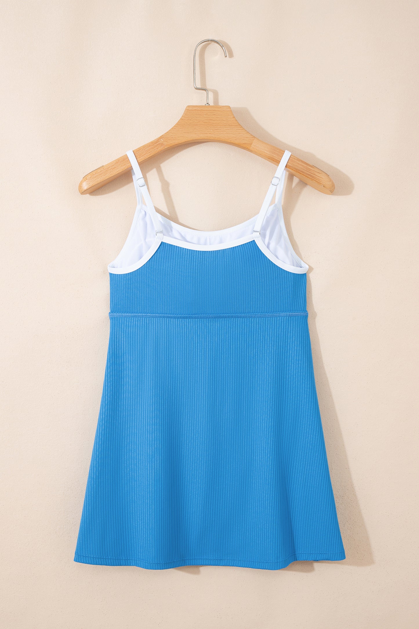 Ribbed Pocketed One-Piece Swim Dress
