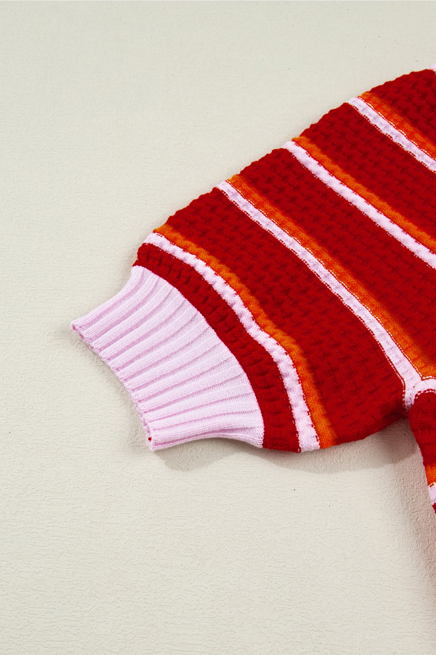 Red Stripe Colorblock Sweater