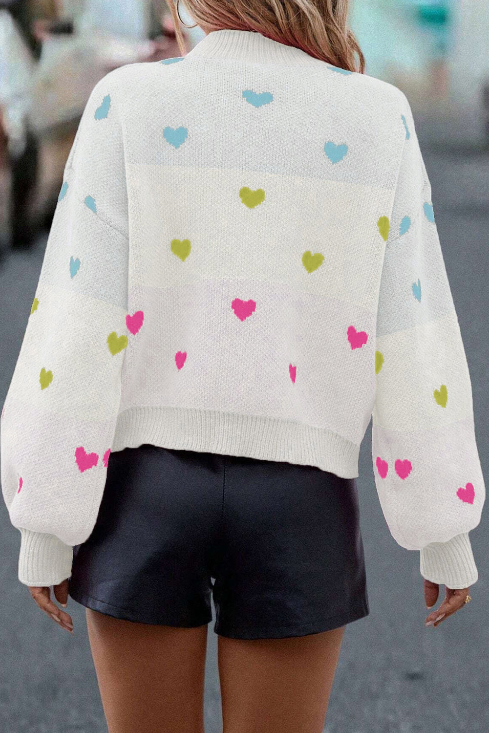 Confetti Hearts High Neck Sweater