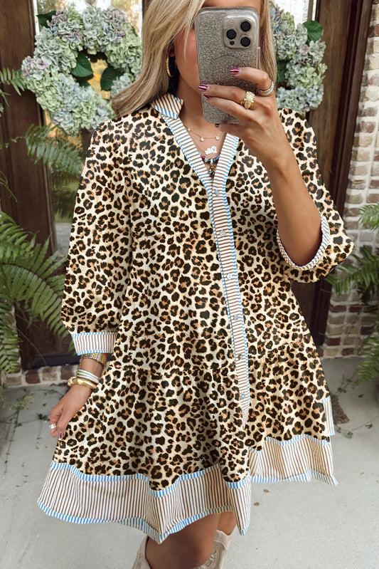 Leopard Print Plus Size Mini Dress