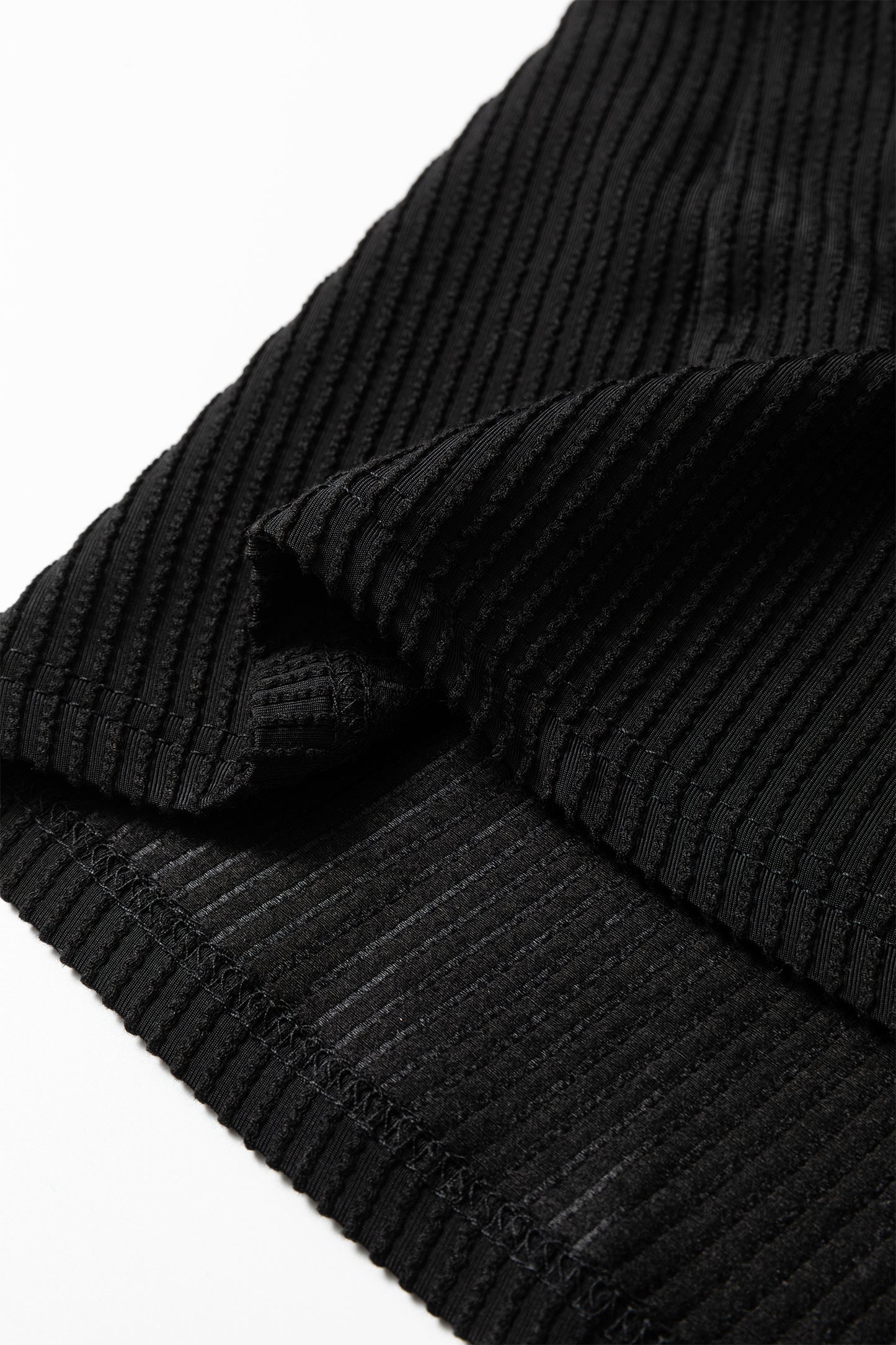 Ruffled Sleeve Ribbed Blouse in Plus Size