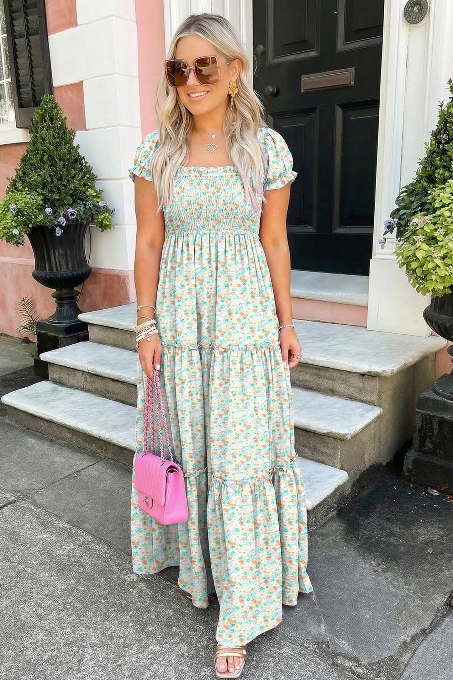 Carly Shirred Waist Maxi Dress