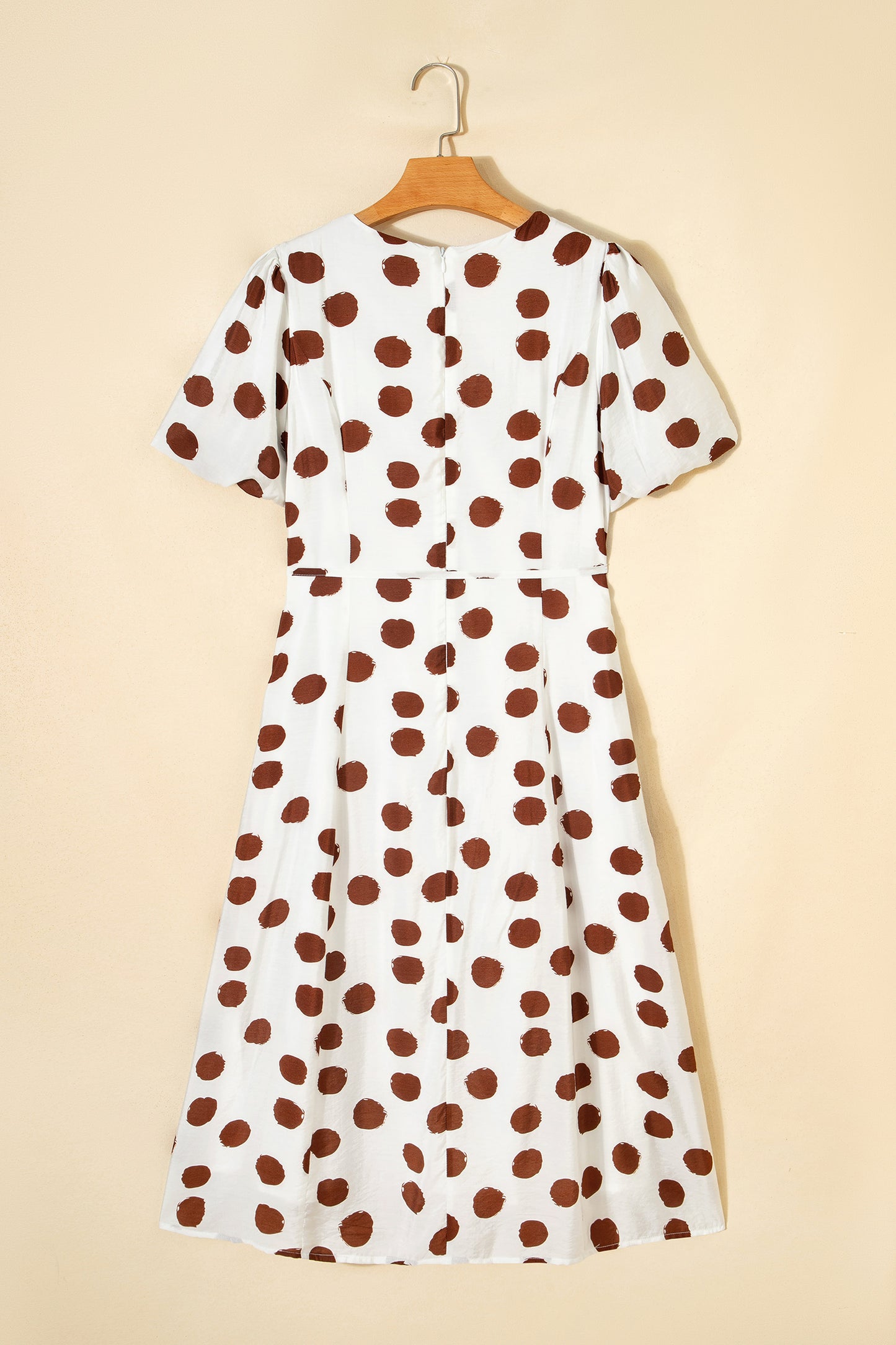 Polka Dot Tie Waist Midi Dress