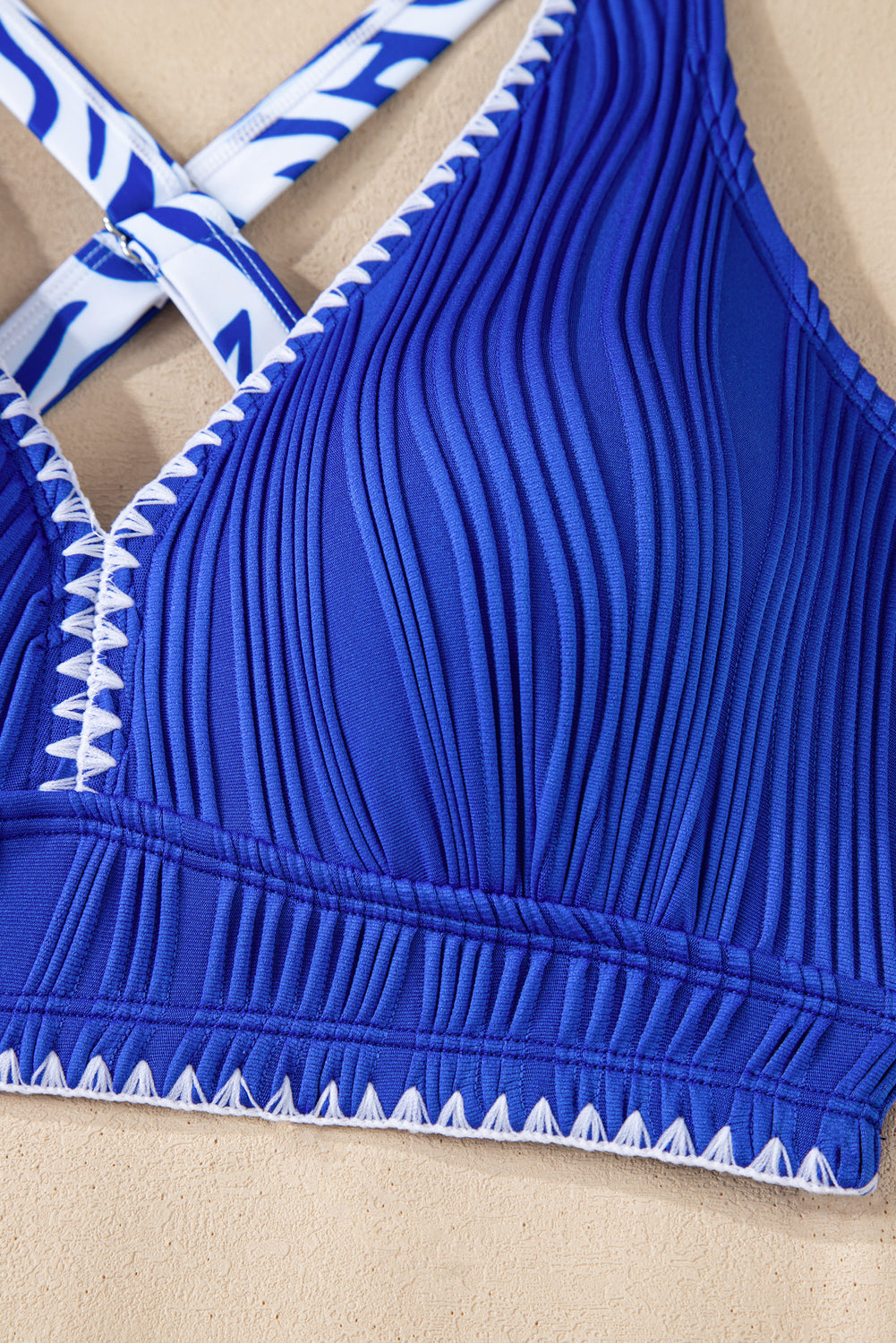Shell Stitched High Waist Bikini Set