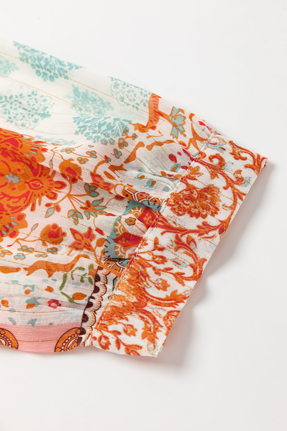 Boho Paisley Patchwork Chiffon Dress