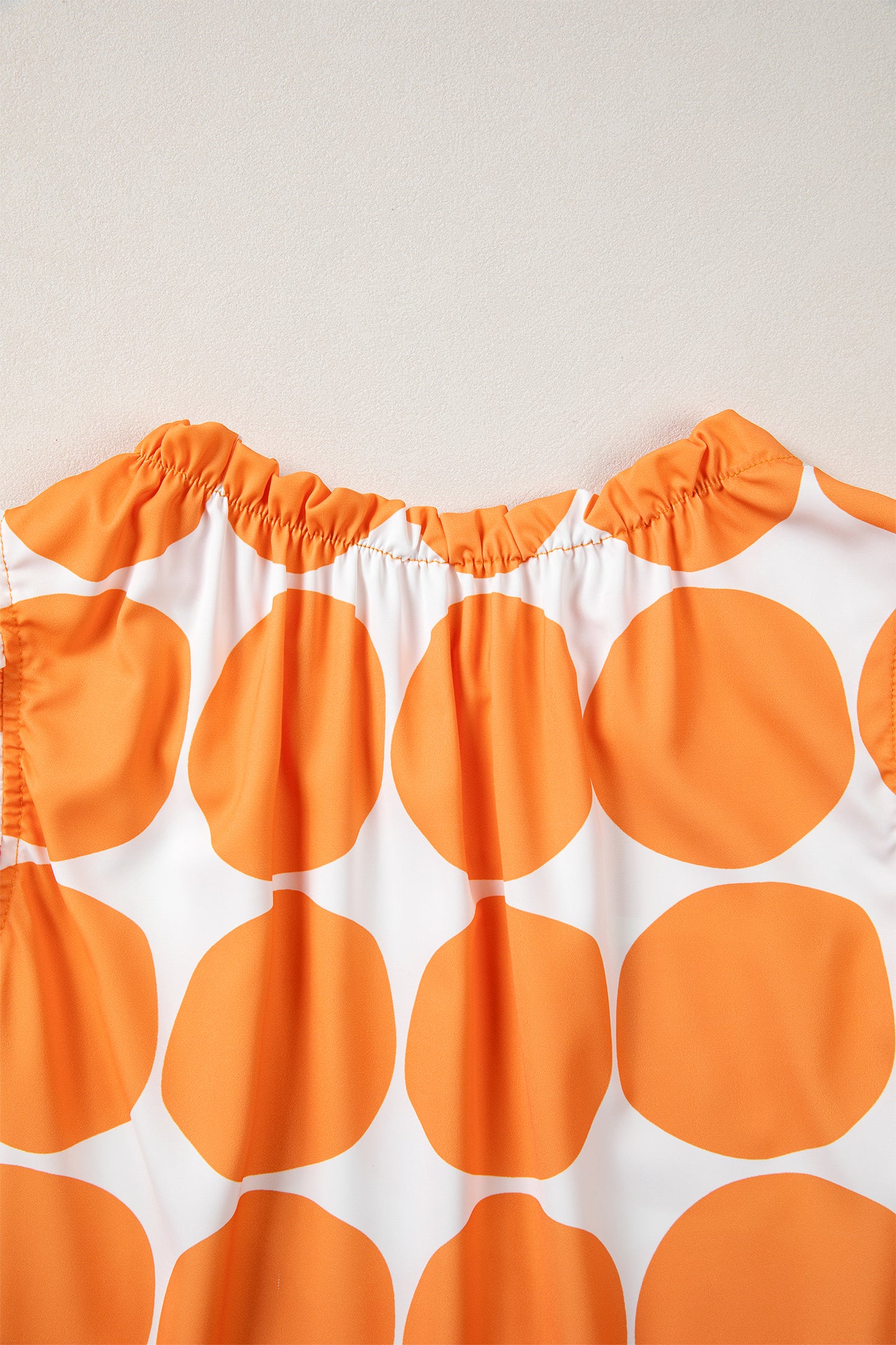 Polka Dot Frills Sleevless Blouse