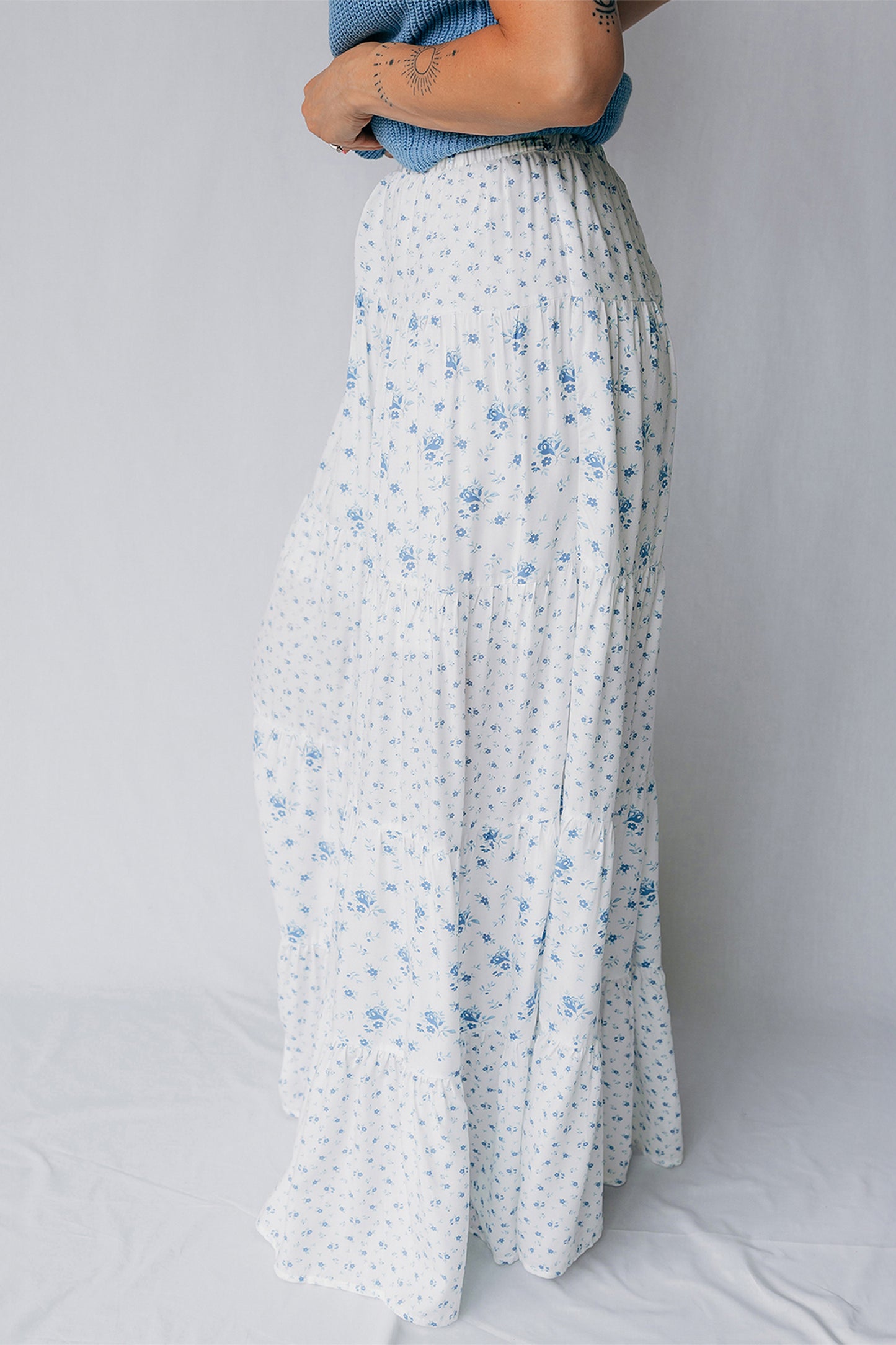 Tiny Floral Maxi Skirt