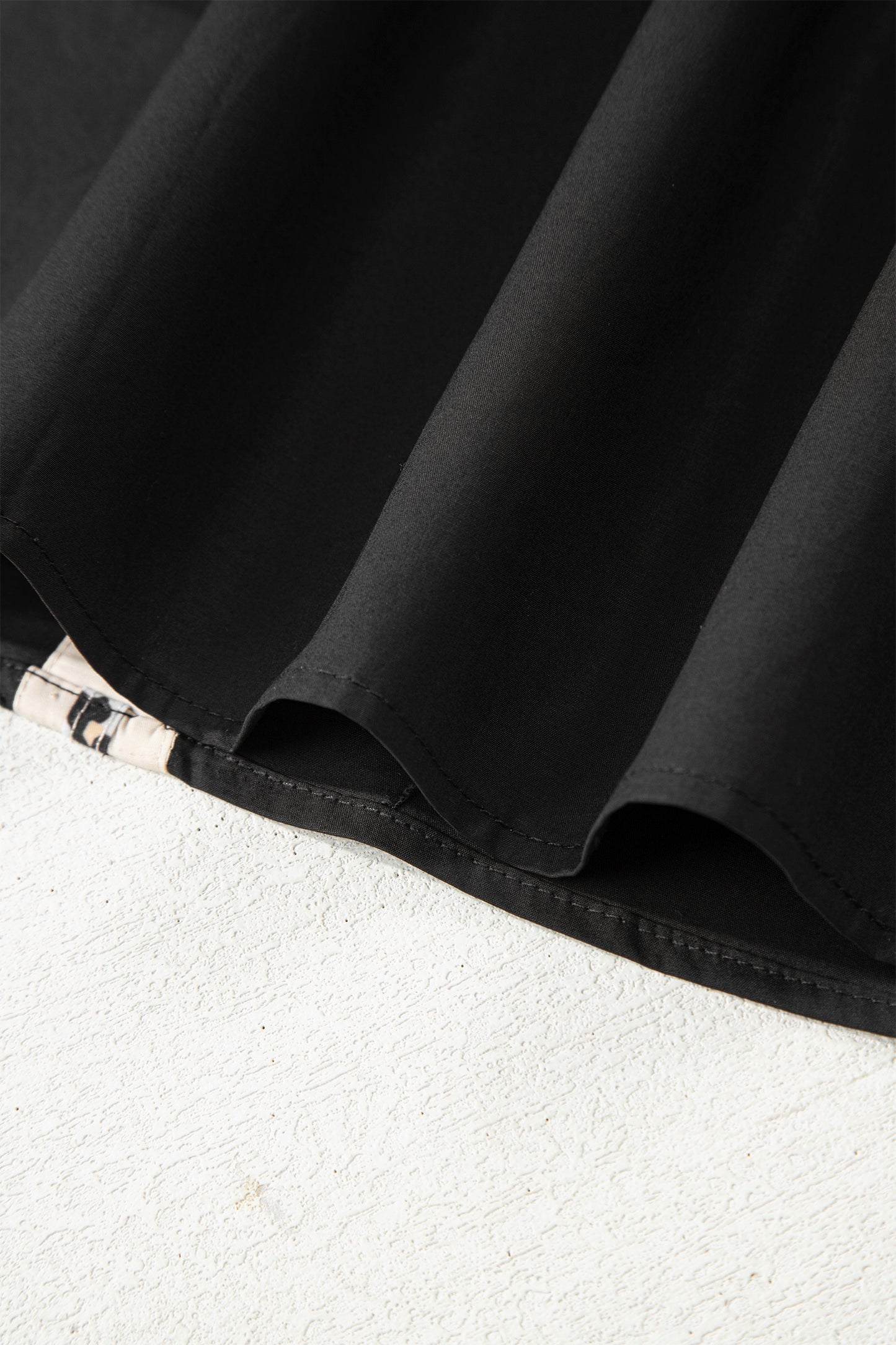 Black Leopard Trim Blouse