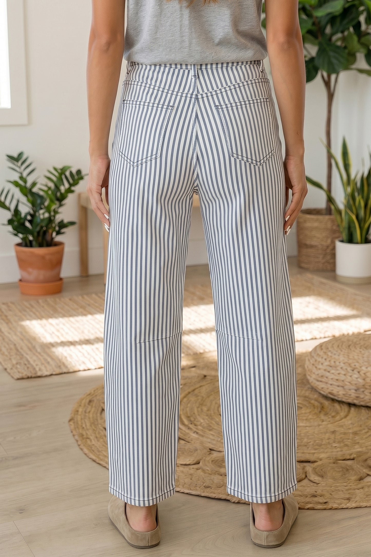 Stay Striped Barrel Jeans