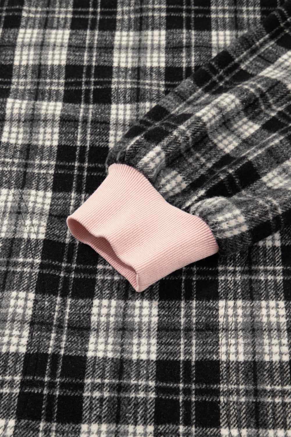 Black Plaid Long Sleeve Mini Dress