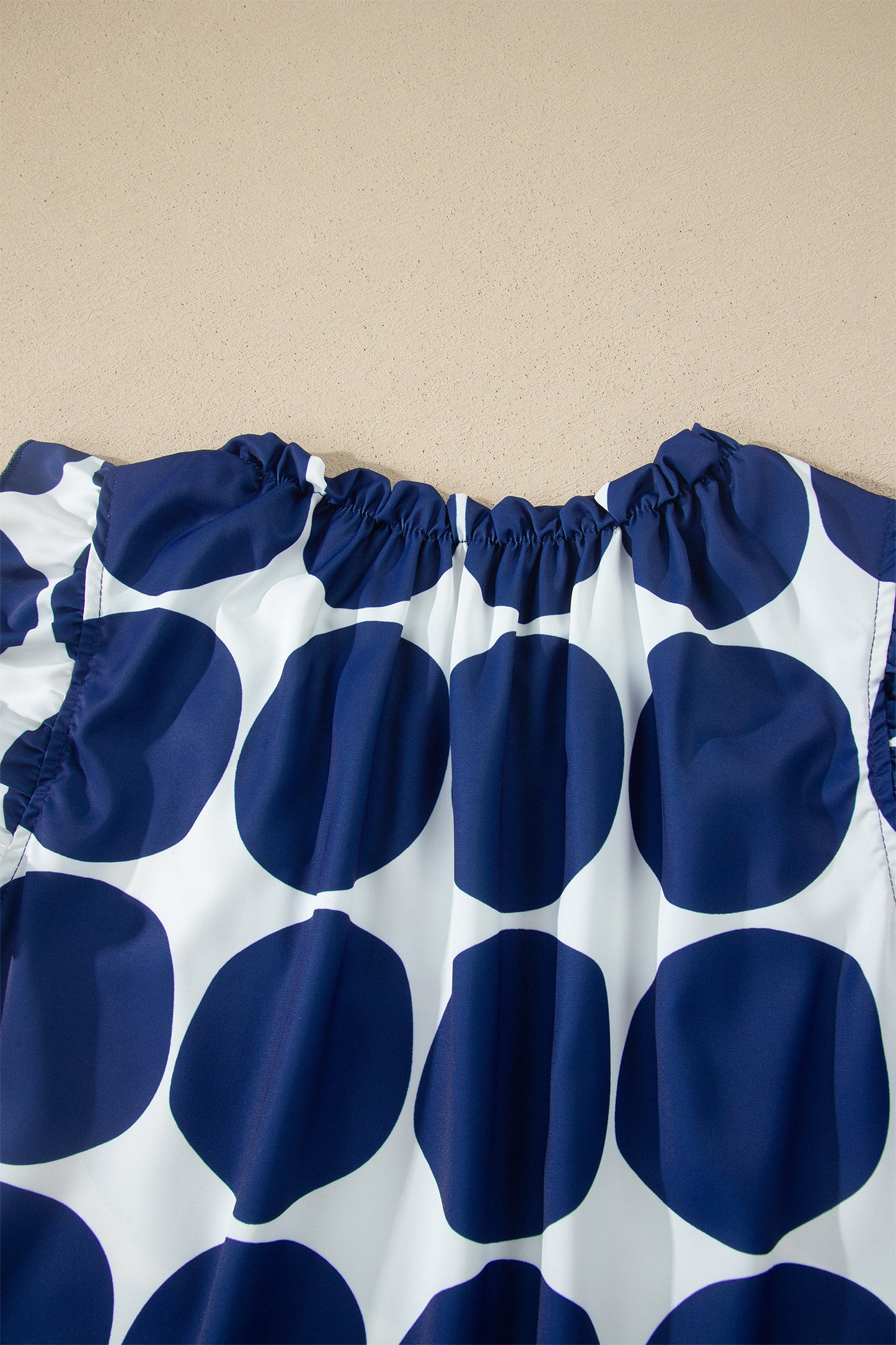 Polka Dot Frills Sleevless Blouse