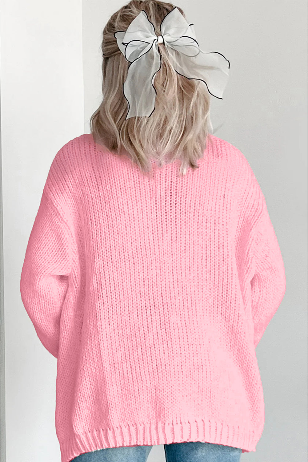Pink Christmas Tree Midi Cardigan