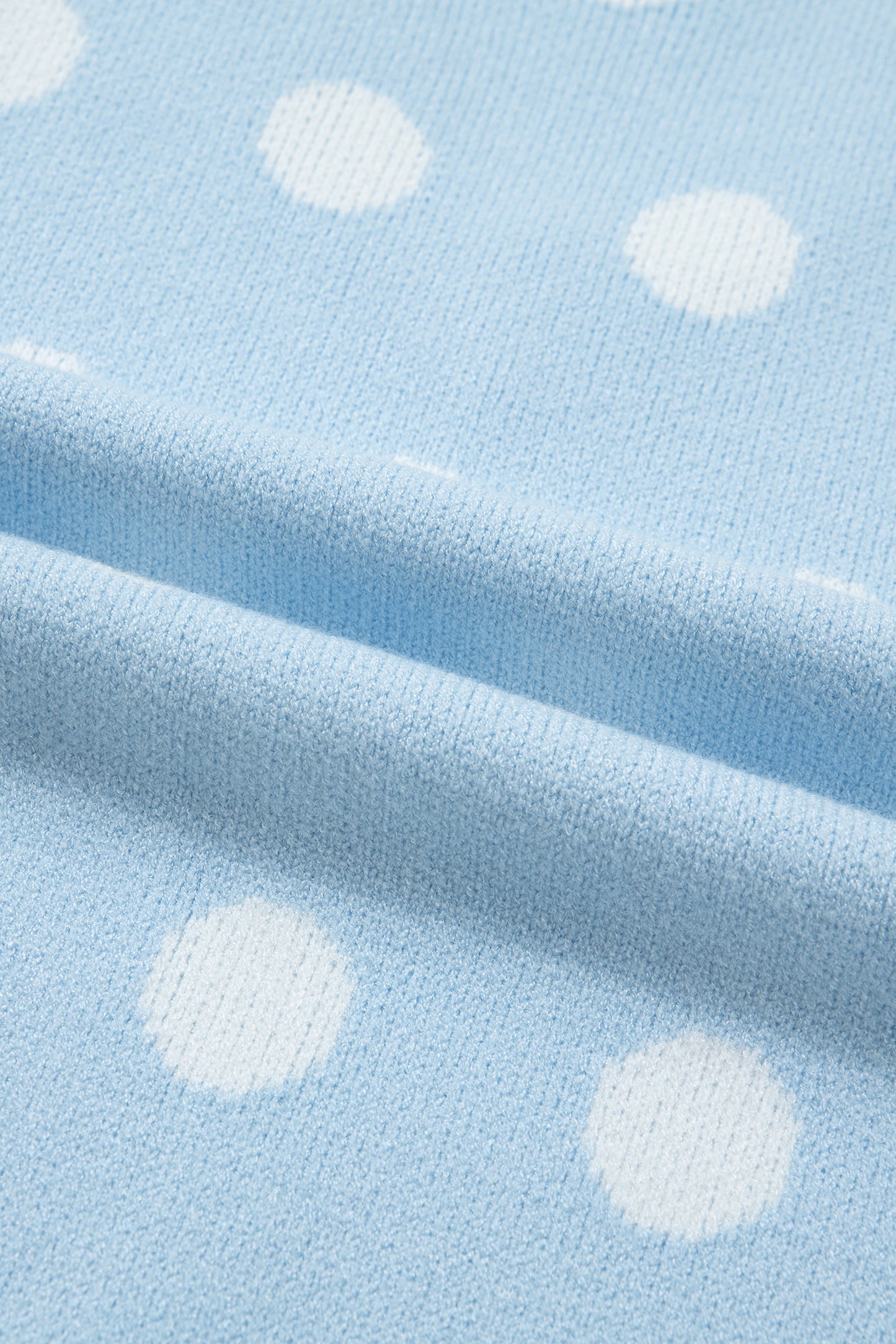 Polka Dot Puff Short Sleeve Sweater
