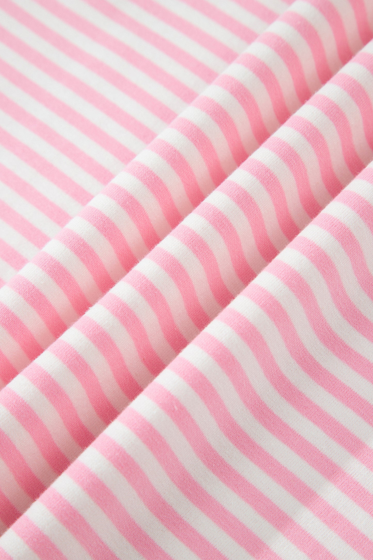Pink Striped Sweatshirt and Shorts Set