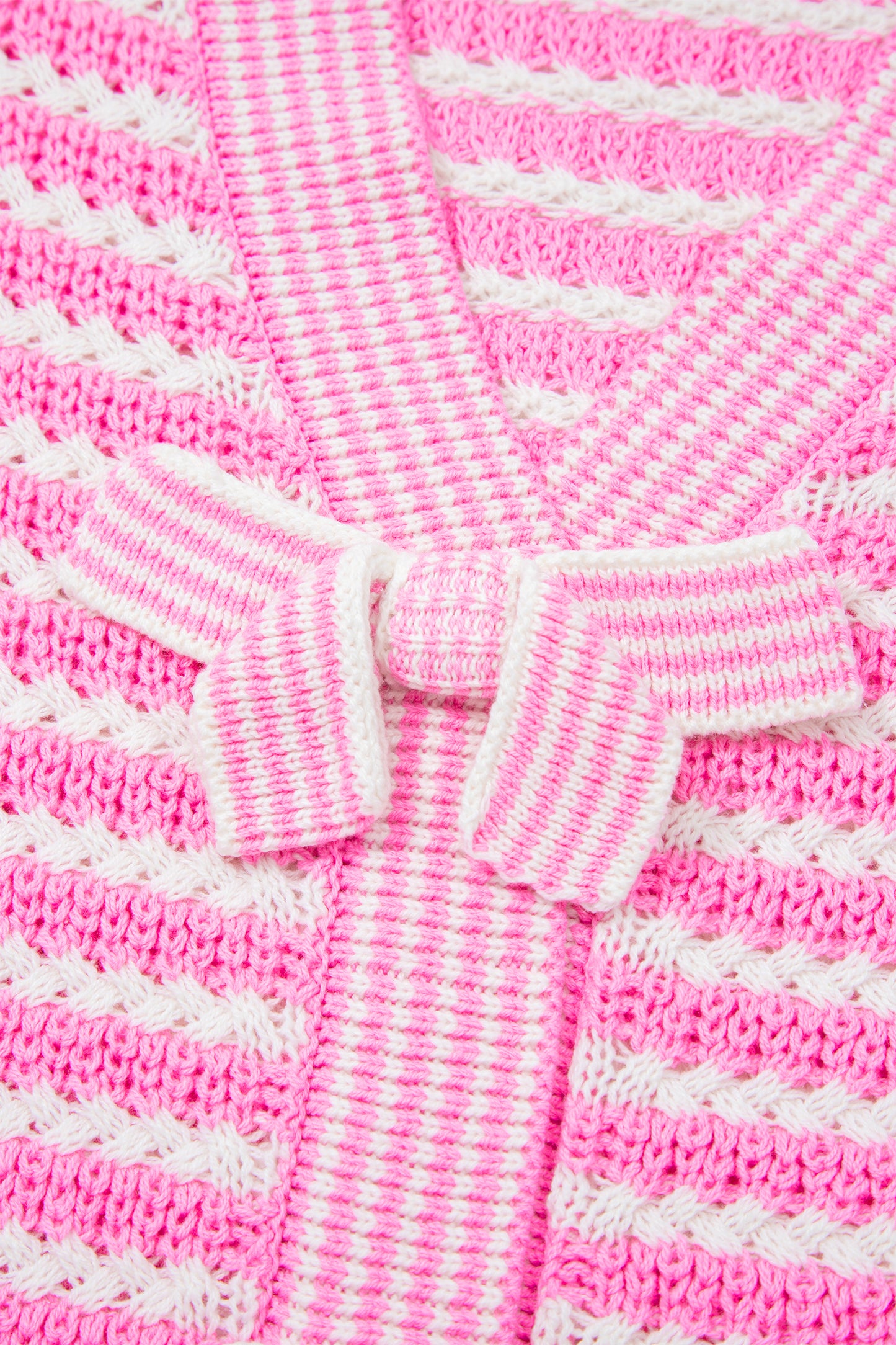 Bows and Stripes V-Neck Sweater