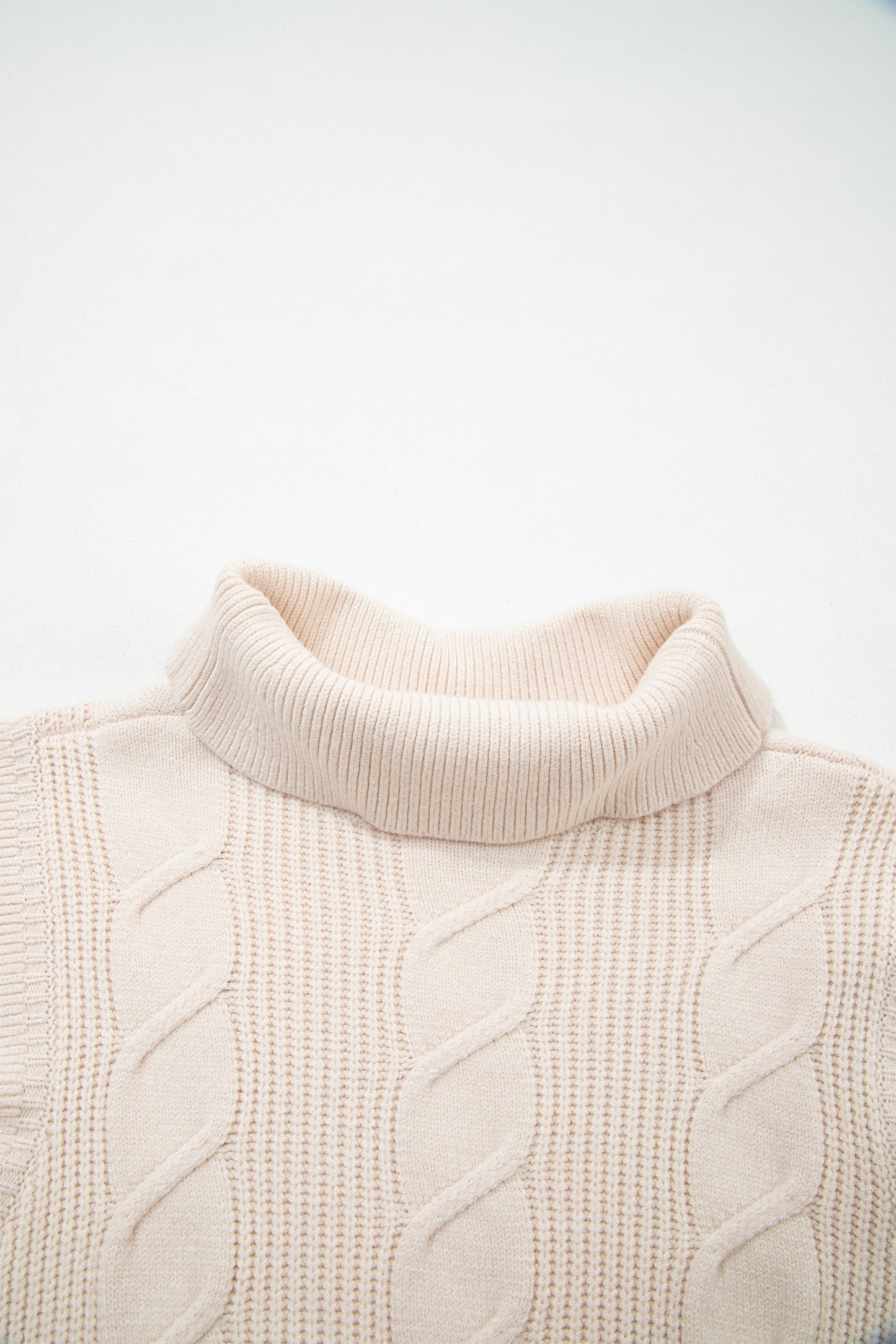 Ruffle Sleeve Cable Knit Sweater