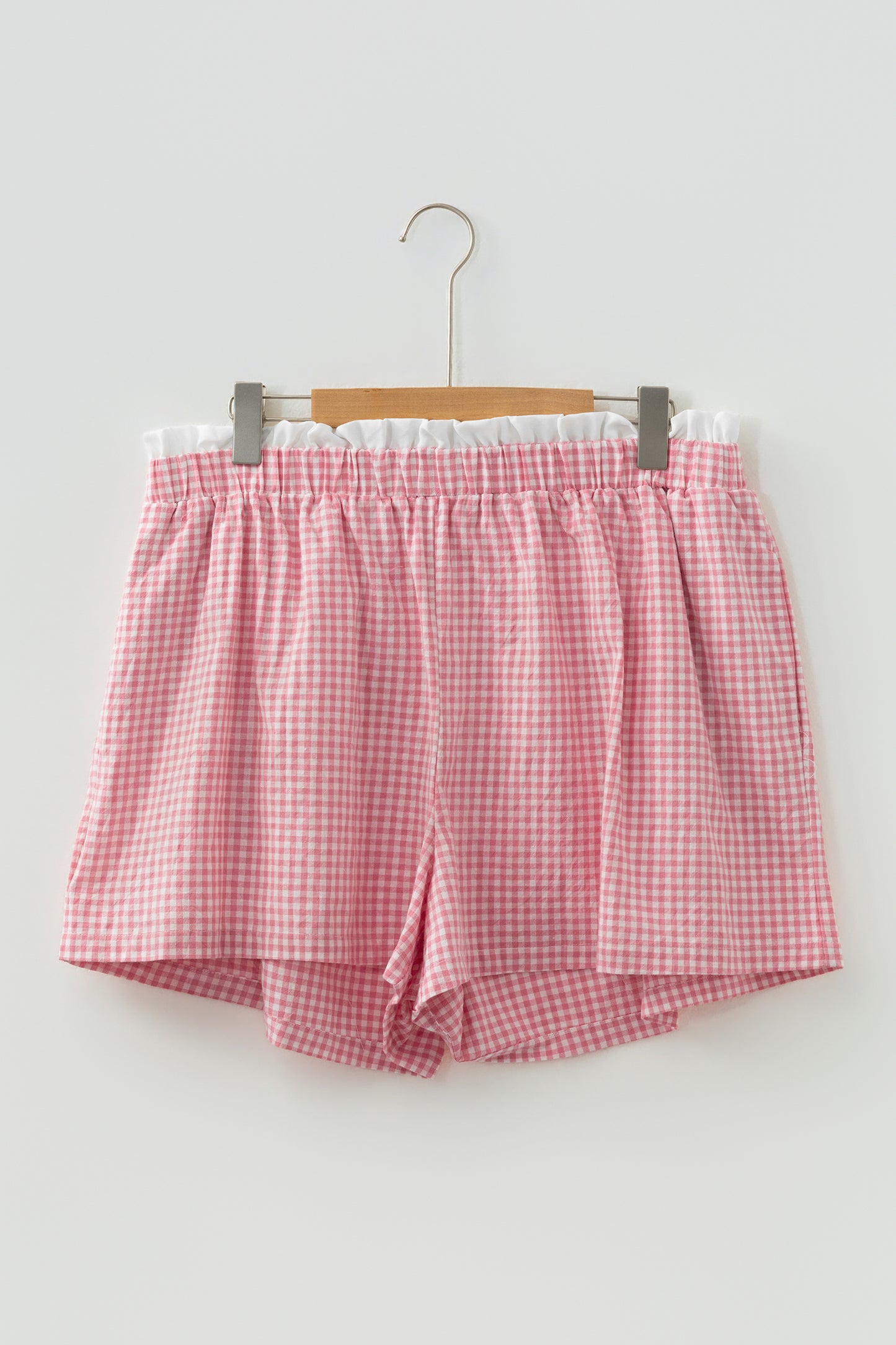 Pink Plaid Plus Size Shorts