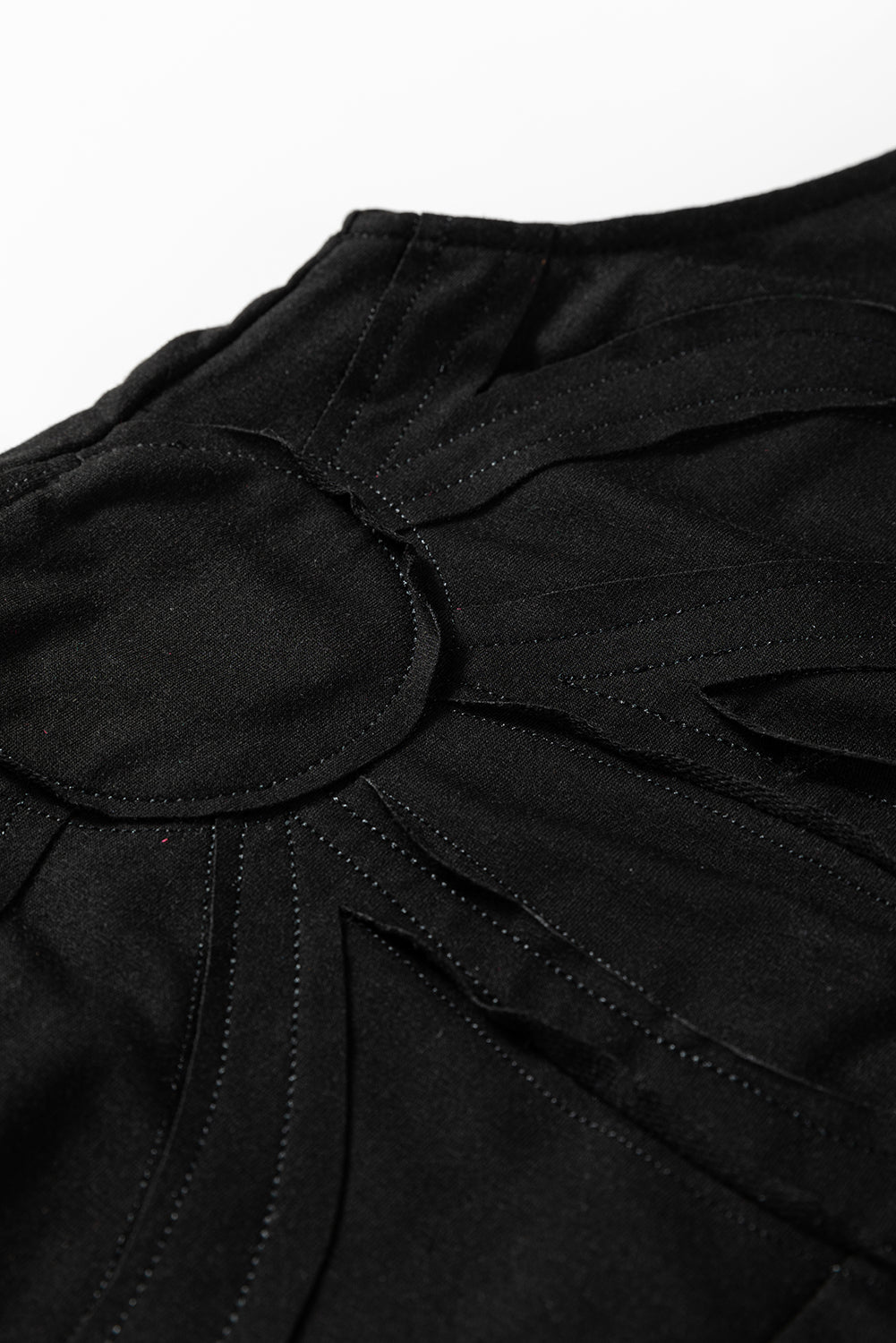 Raw Seam Flower Design Overall Jumpsuit