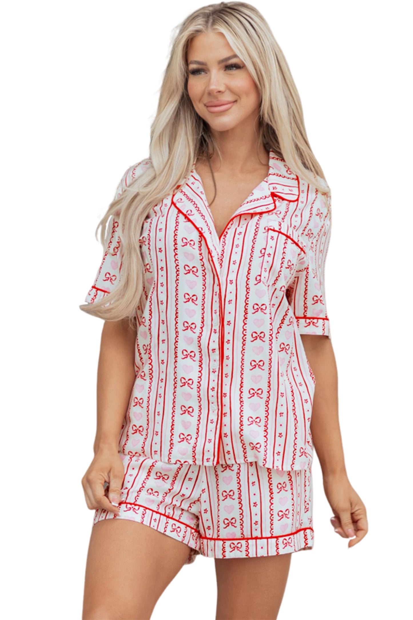 Hearts & Bows 2pc Pajama Set