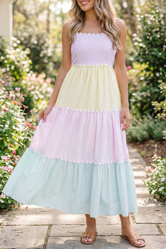 Evelyn Scalloped Maxi Dress