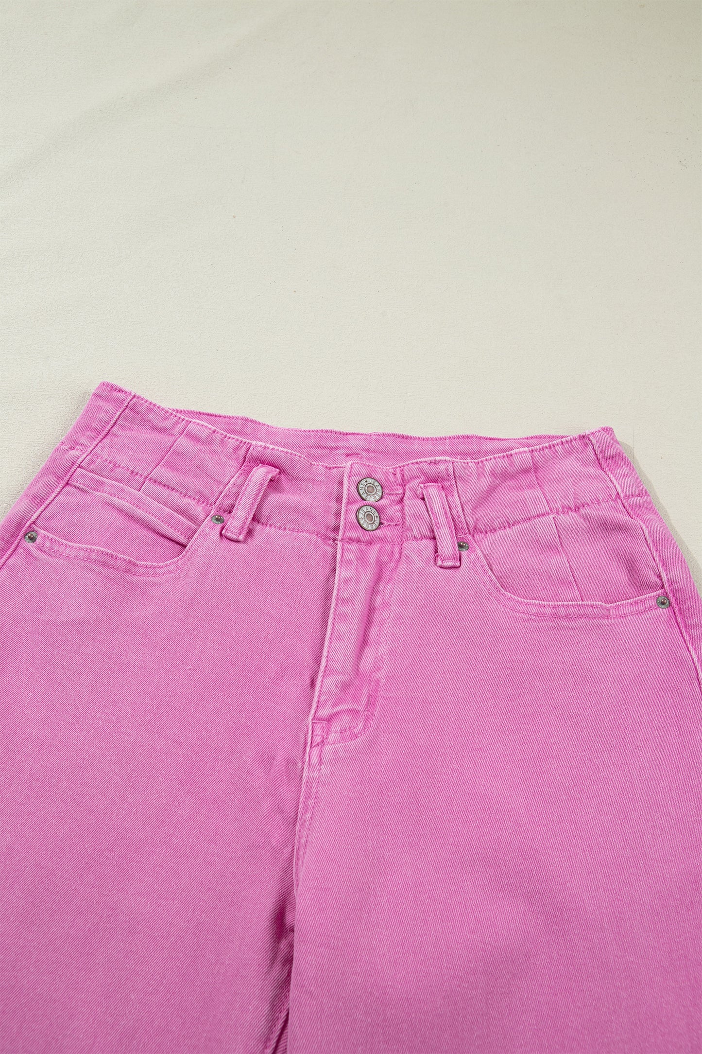 Double-Button High Waist Flared Bottom Jeans