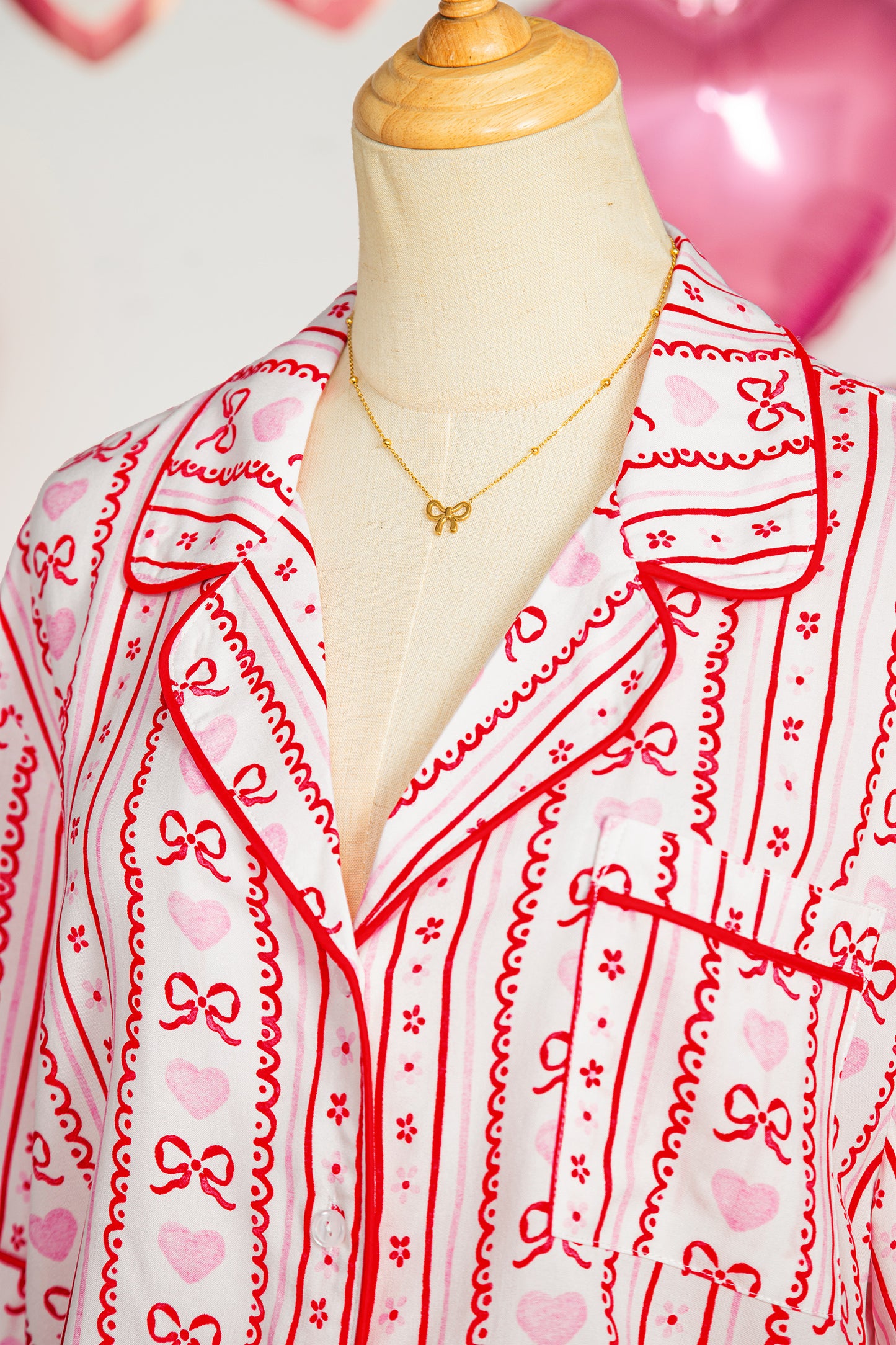 Hearts & Bows 2pc Pajama Set