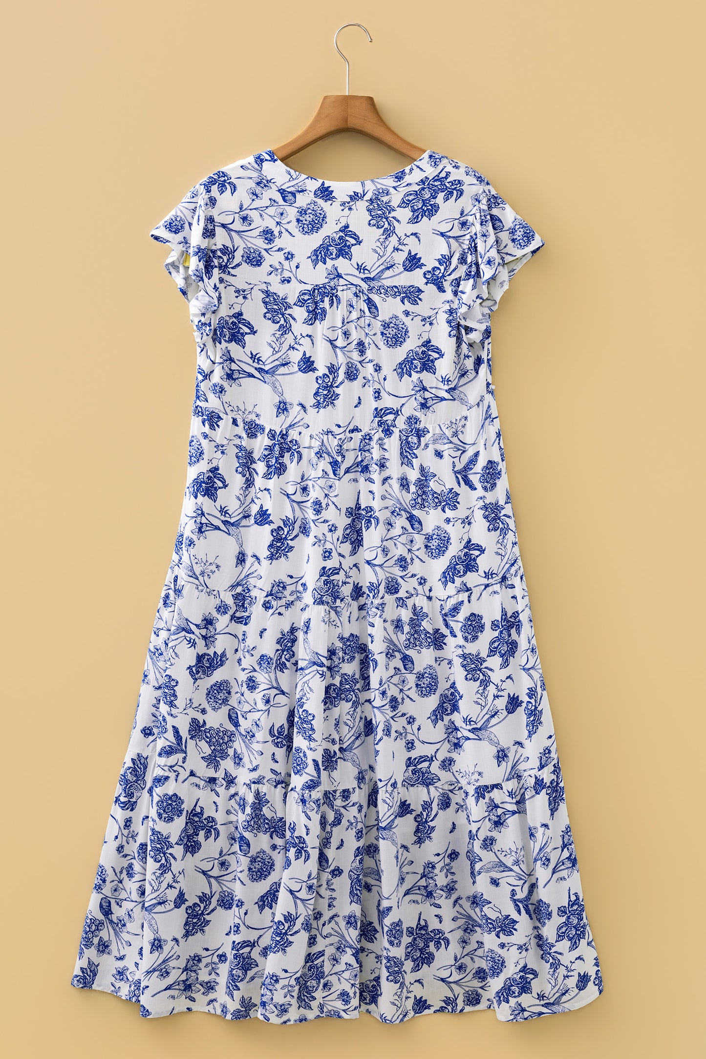 Blue Floral Midi Dress