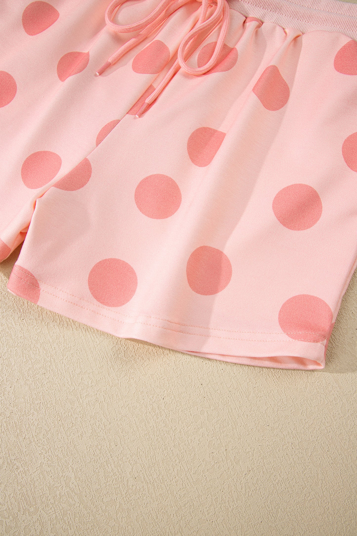 Polka Dot Print Pullover & Shorts Set