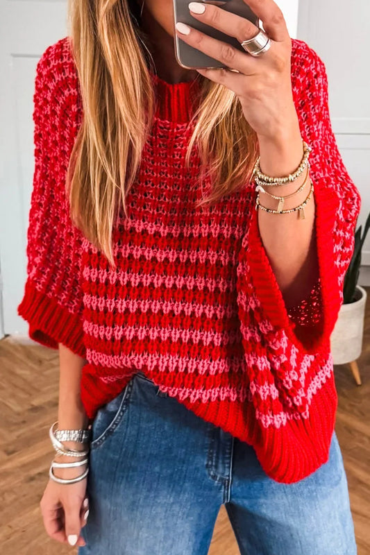 Draped Sleeve Slouchy Sweater