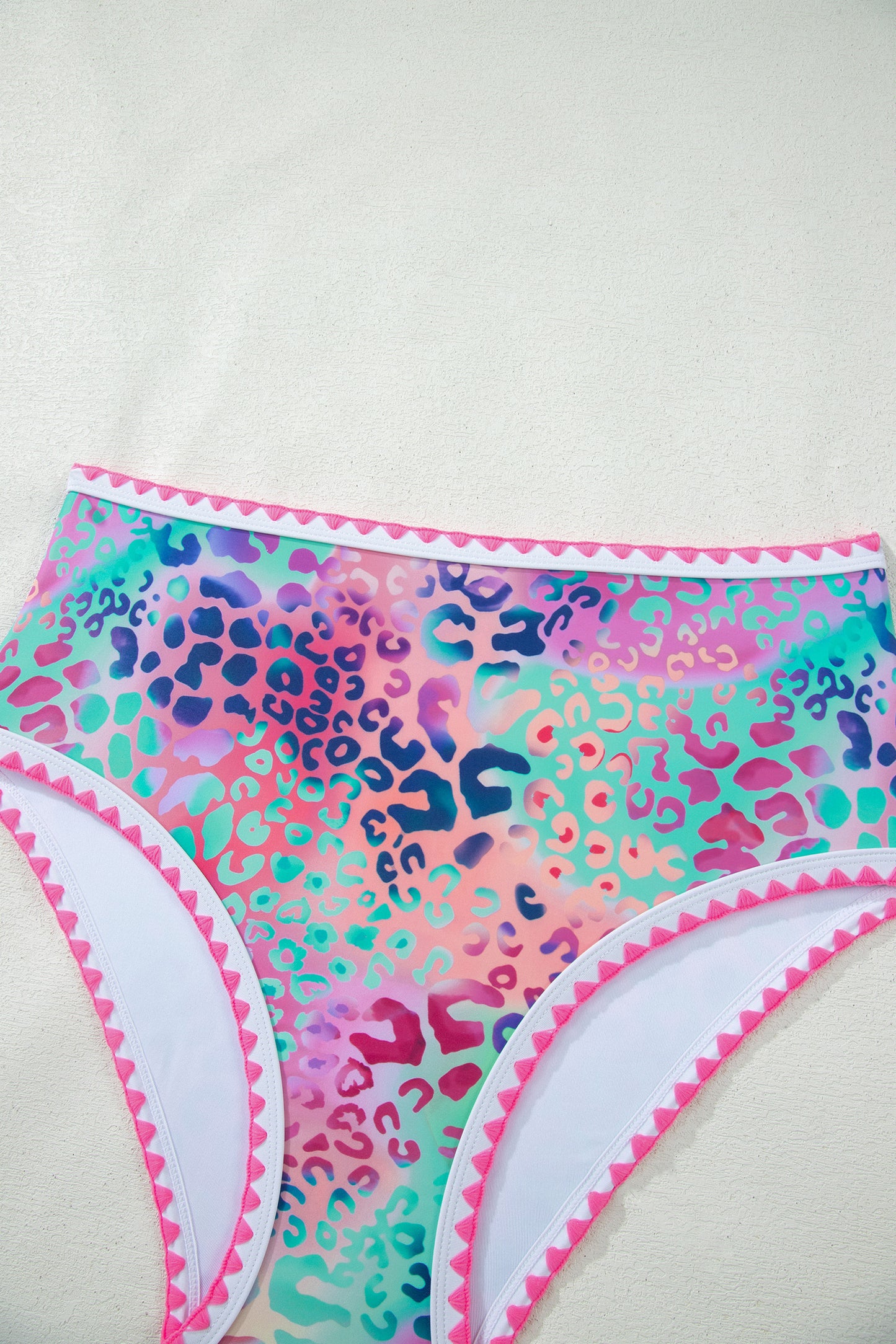 Pink Leopard High Waist Bikini Set