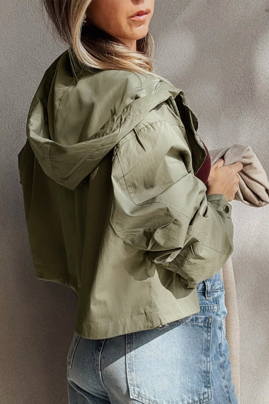 Laurel Green Cropped Utility Jacket
