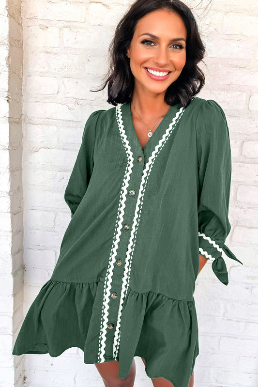 Canton Ricrac Trim Shift Dress