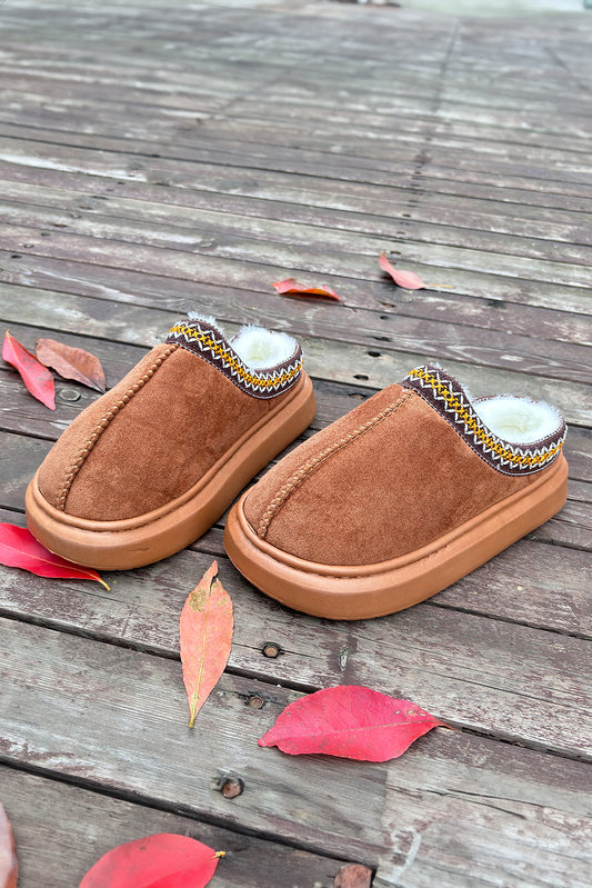 Chestnut Suede Thick Sole Winter Boots