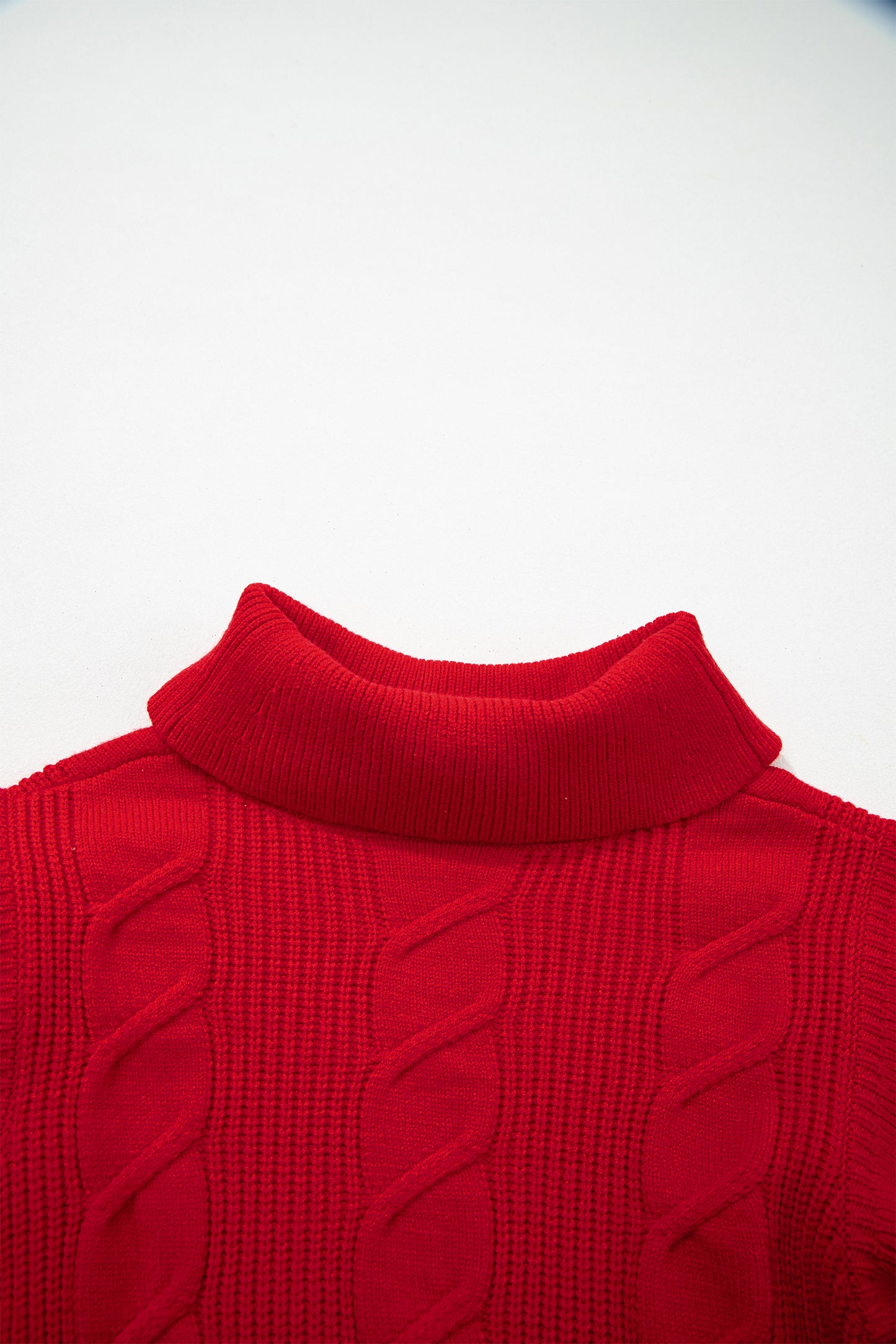 Ruffle Sleeve Cable Knit Sweater