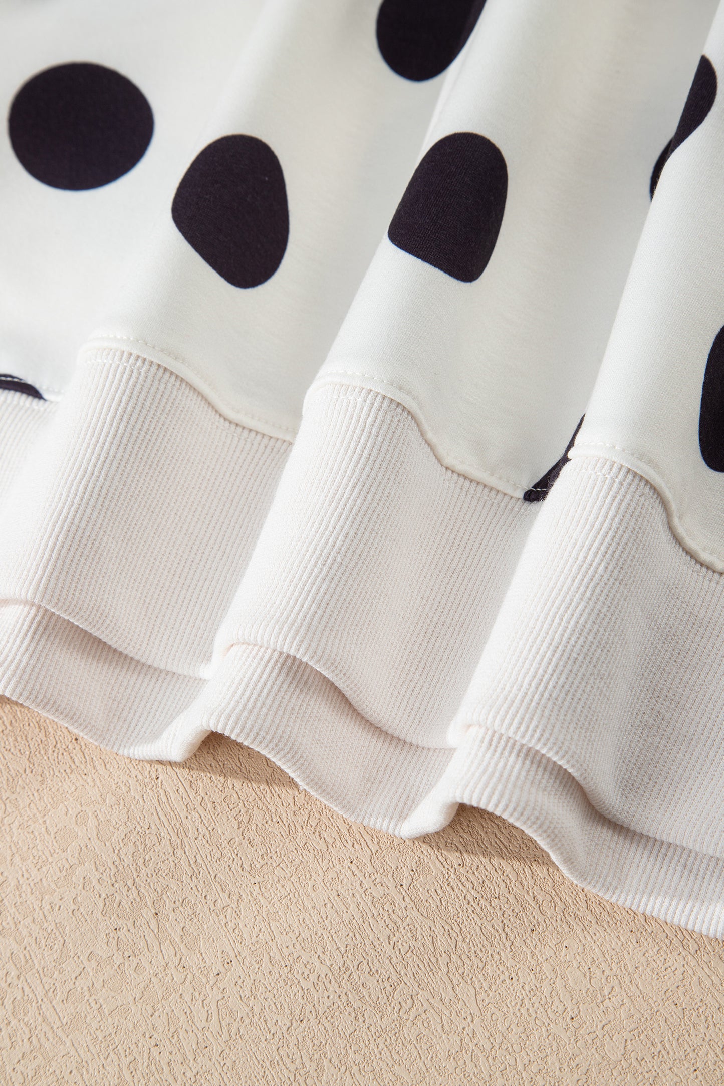 Polka Dot Print Pullover & Shorts Set