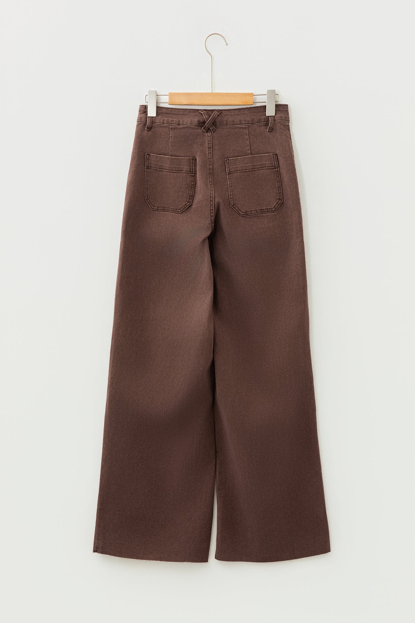 Dark Brown Retro Washed Loose Jeans