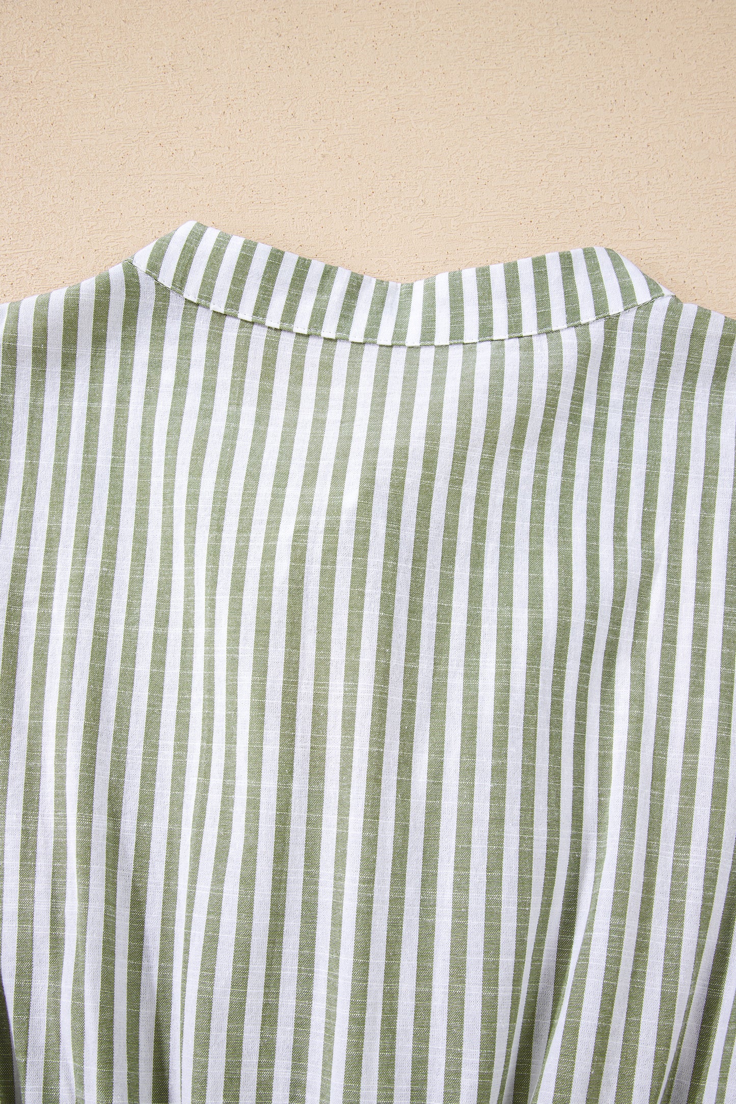 Green Stripe Ruffle Tiered Dress