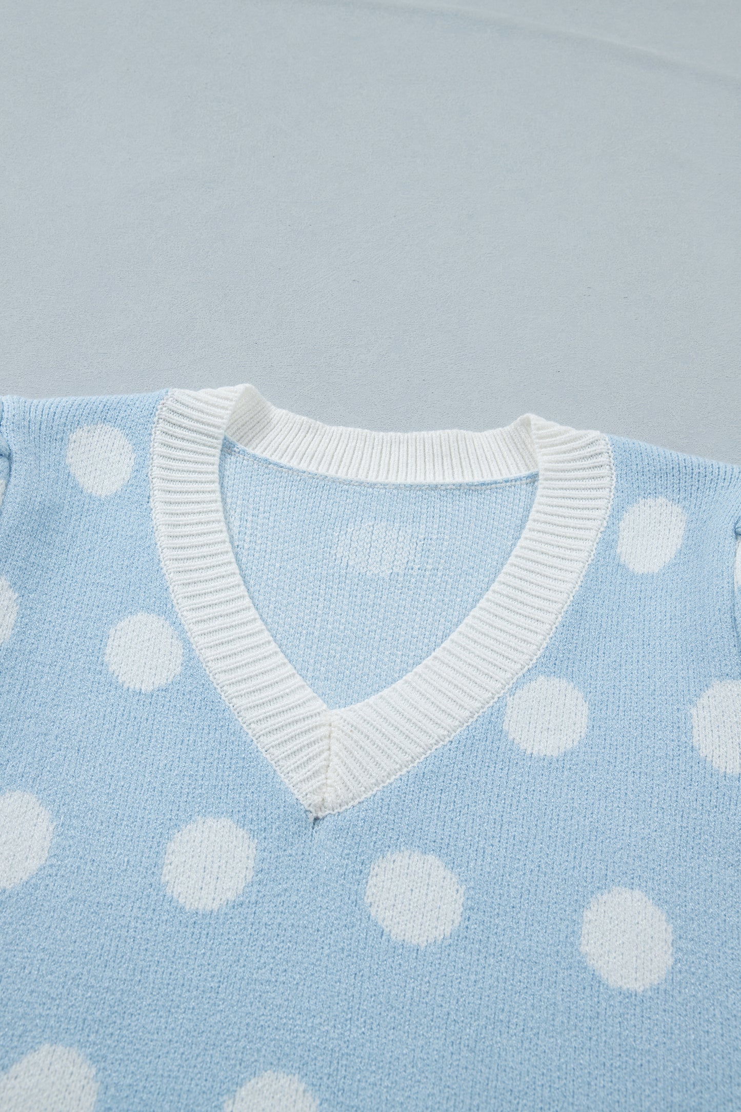 Polka Dot Puff Short Sleeve Sweater