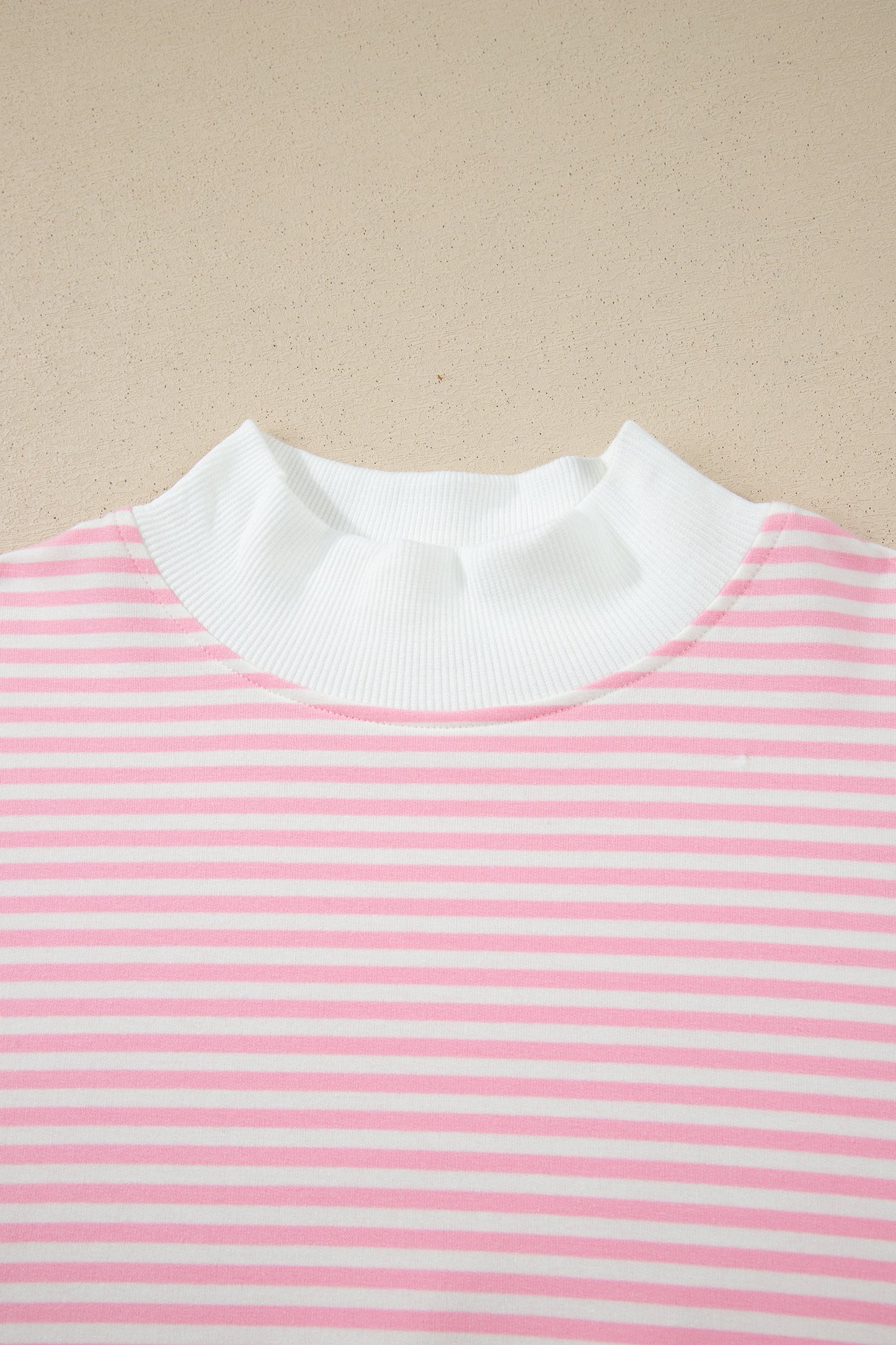Pink Striped Sweatshirt and Shorts Set
