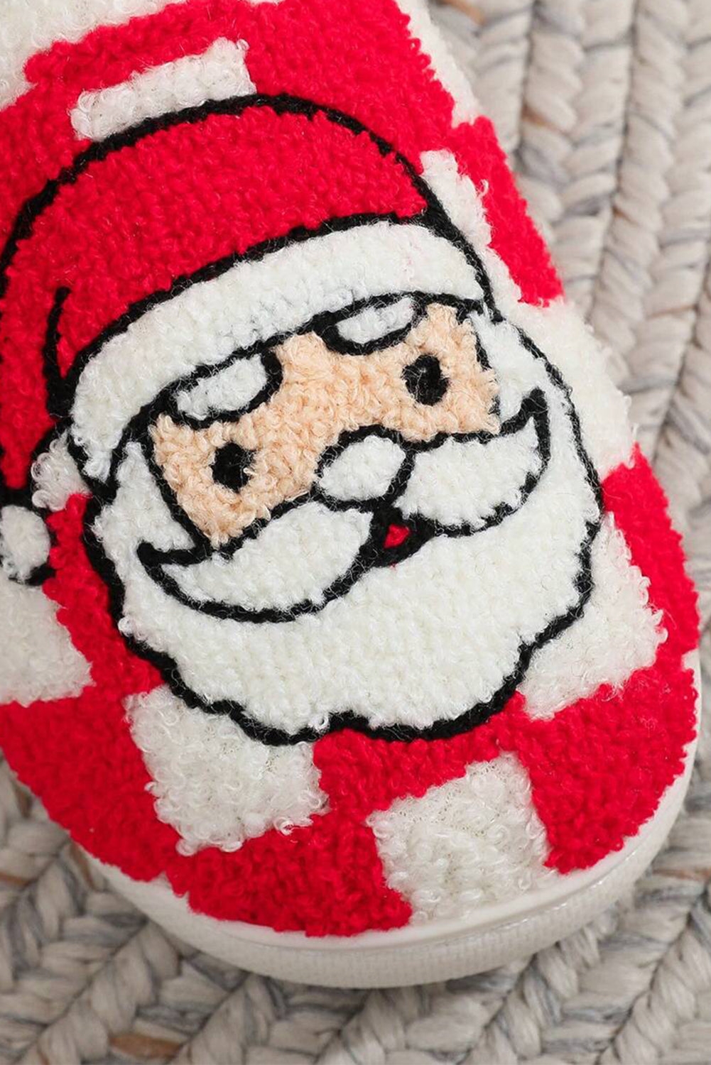 Checkered Santa Plush Slippers