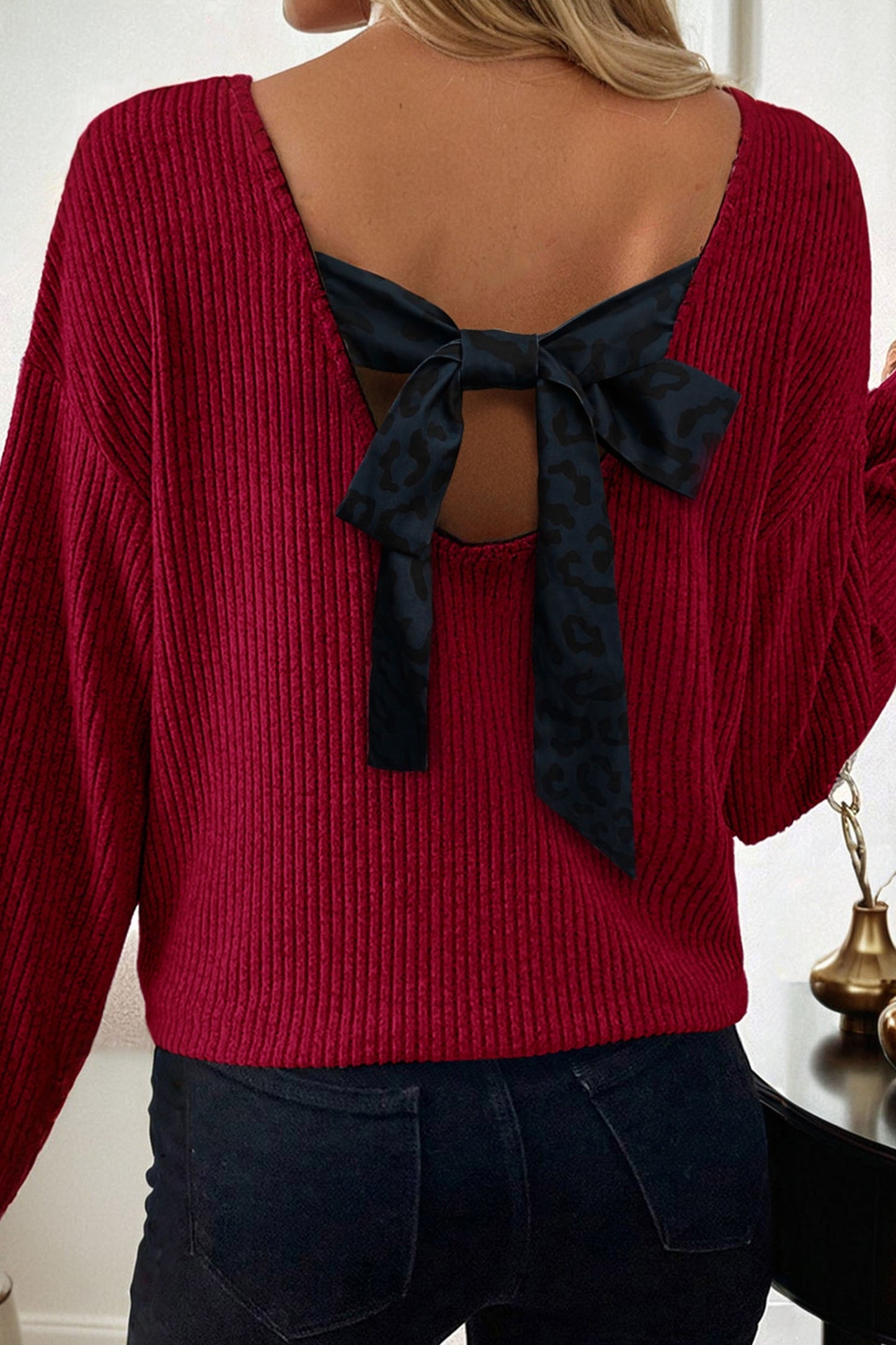 Ribbon Bow Back Top