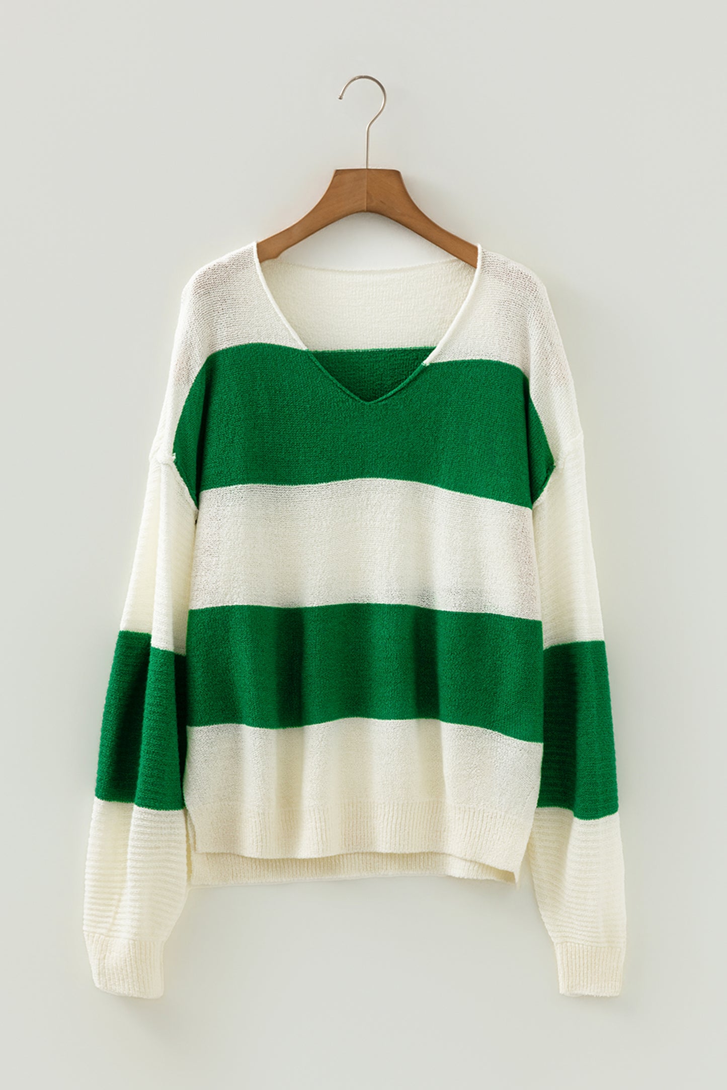 Striped Bubble Sleeve Sweater