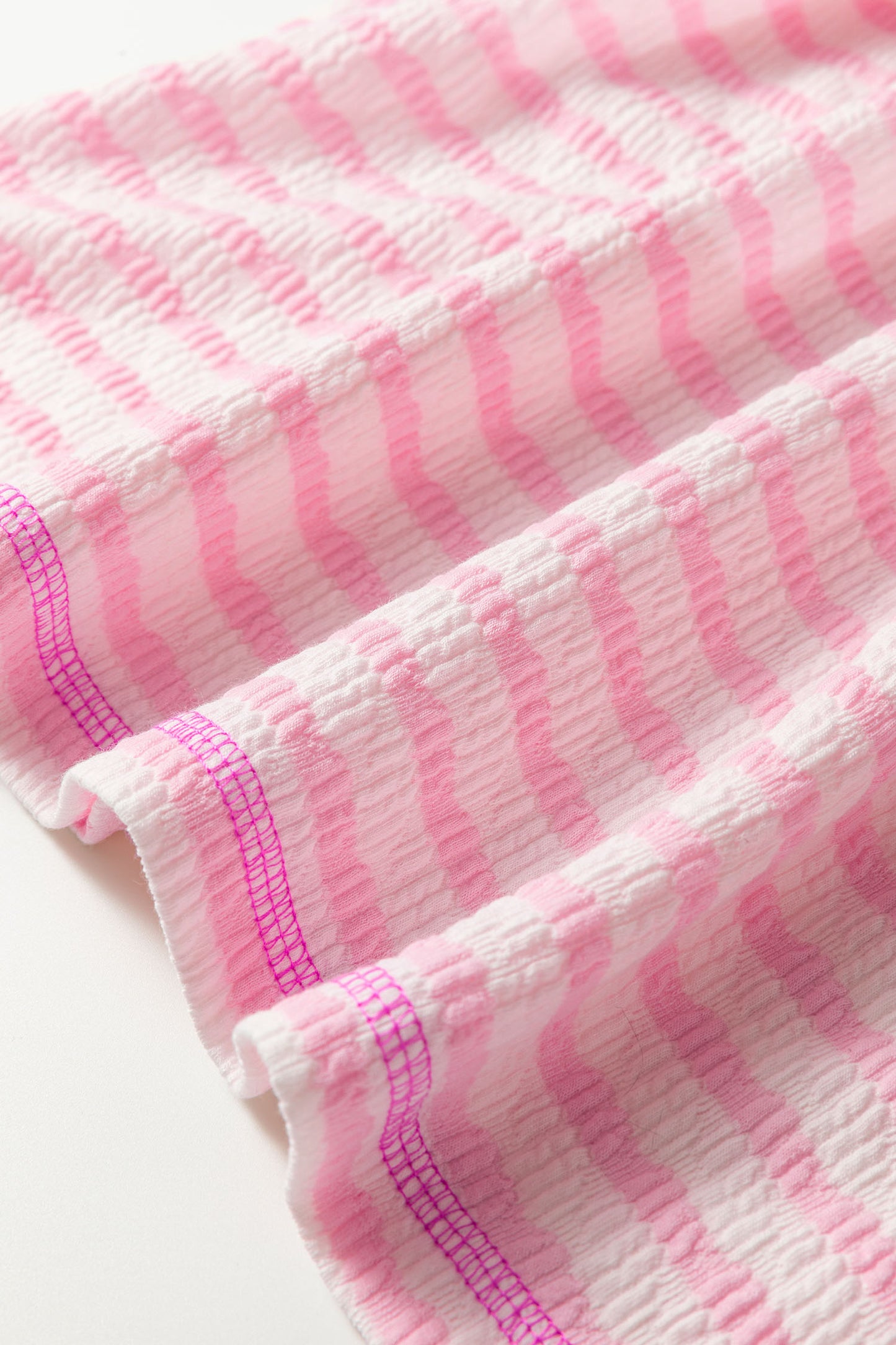 Pink Stripe Textured Knit Top