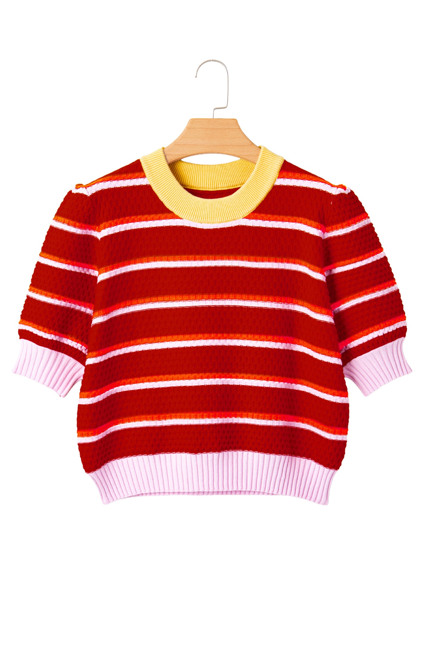 Red Stripe Colorblock Sweater