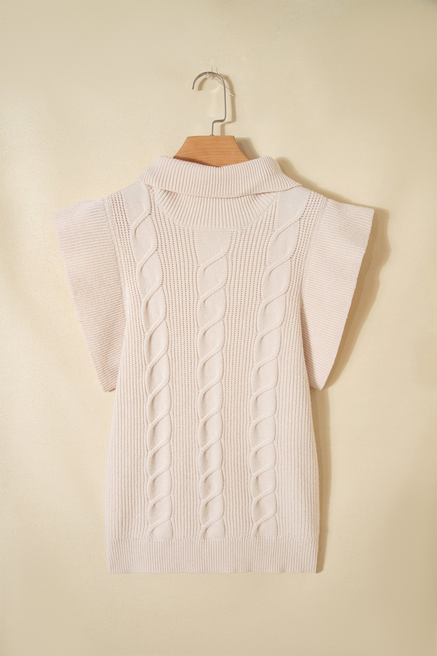Ruffle Sleeve Cable Knit Sweater