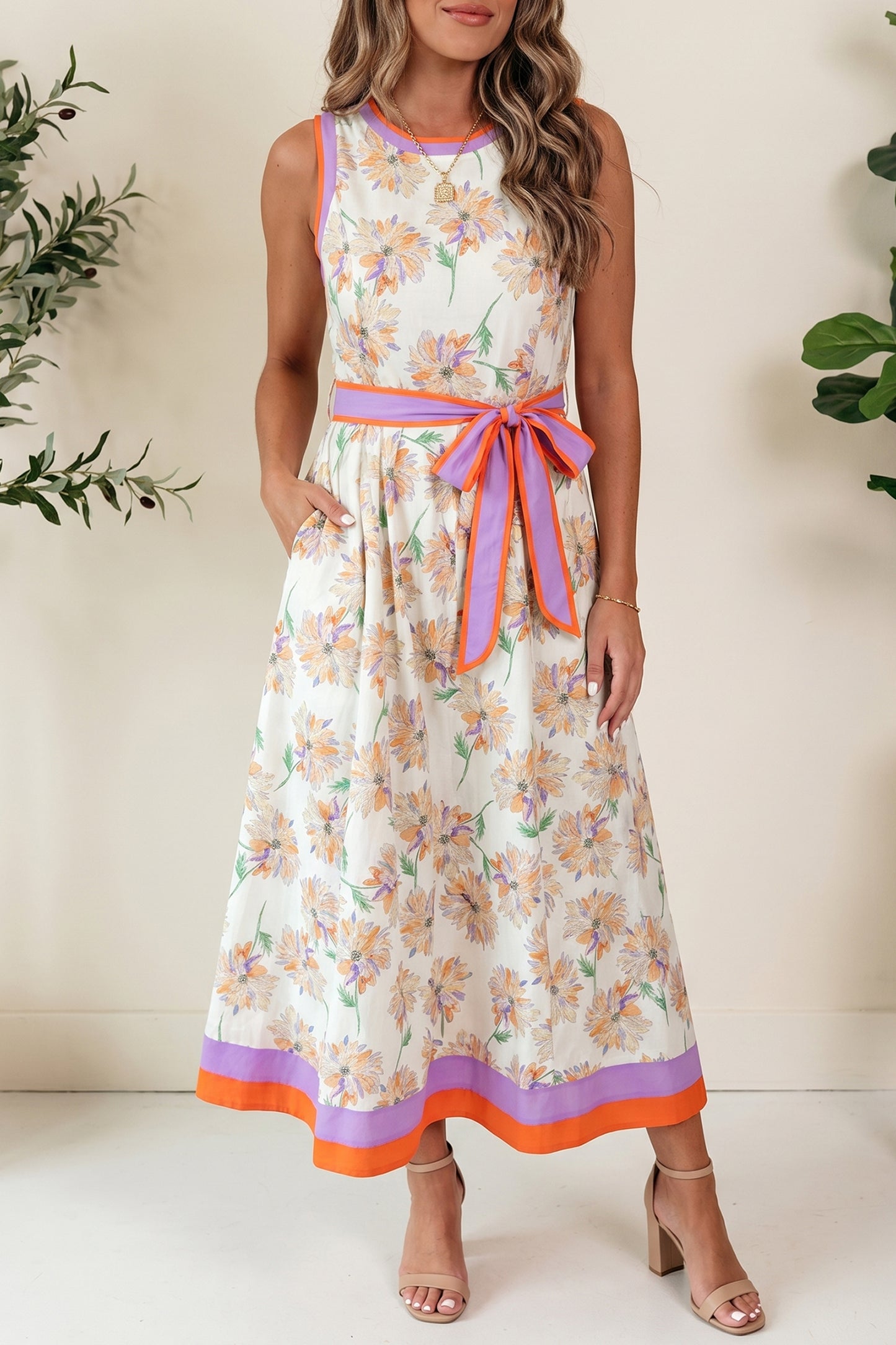 Delia Belted Maxi Dress
