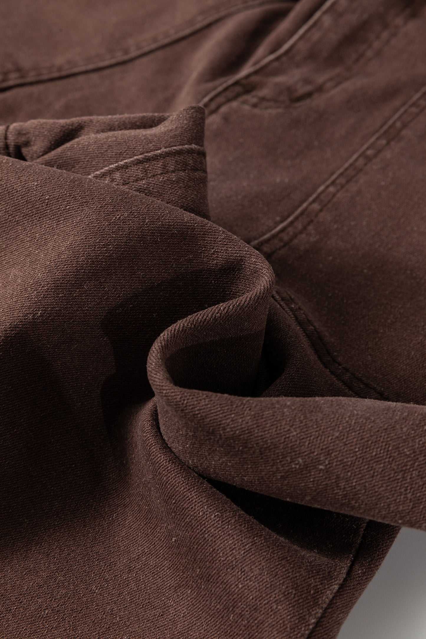 Dark Brown Retro Washed Loose Jeans