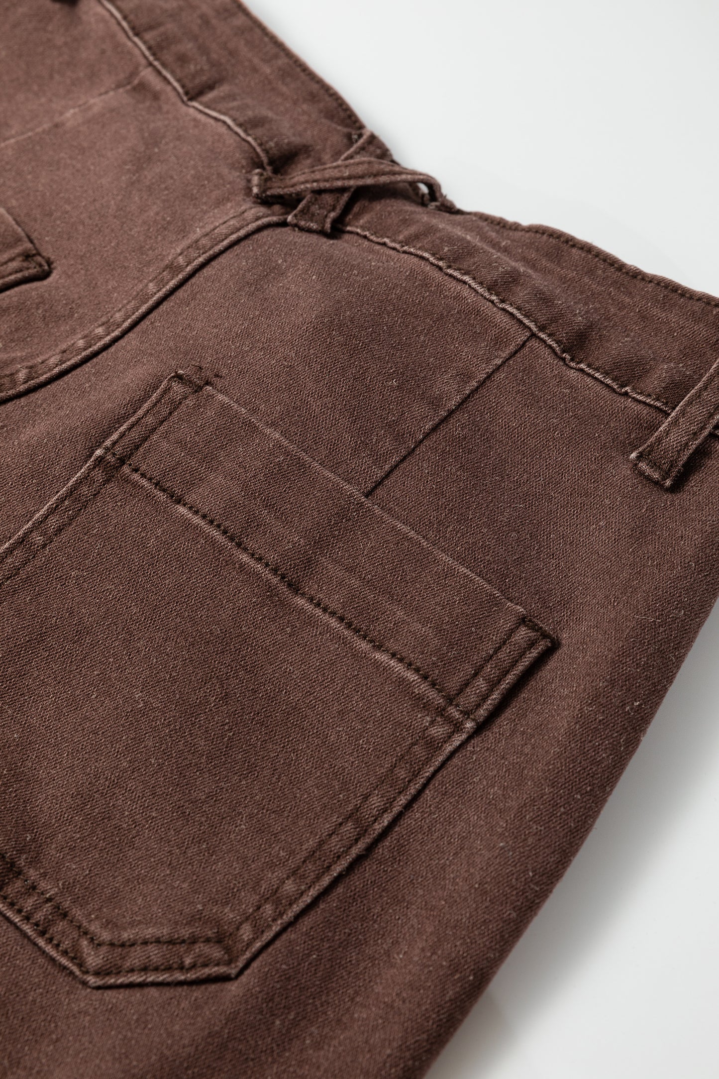 Dark Brown Retro Washed Loose Jeans